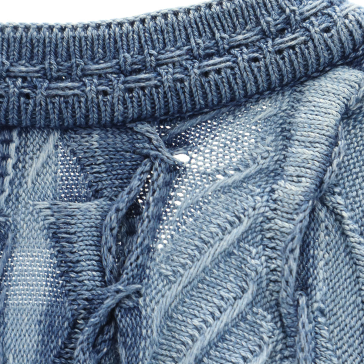 COOGI BLUES クージーブルース オーストラリア製 総柄 長袖 インディゴ染め 3D ニット L ブルー系 セーター メンズ