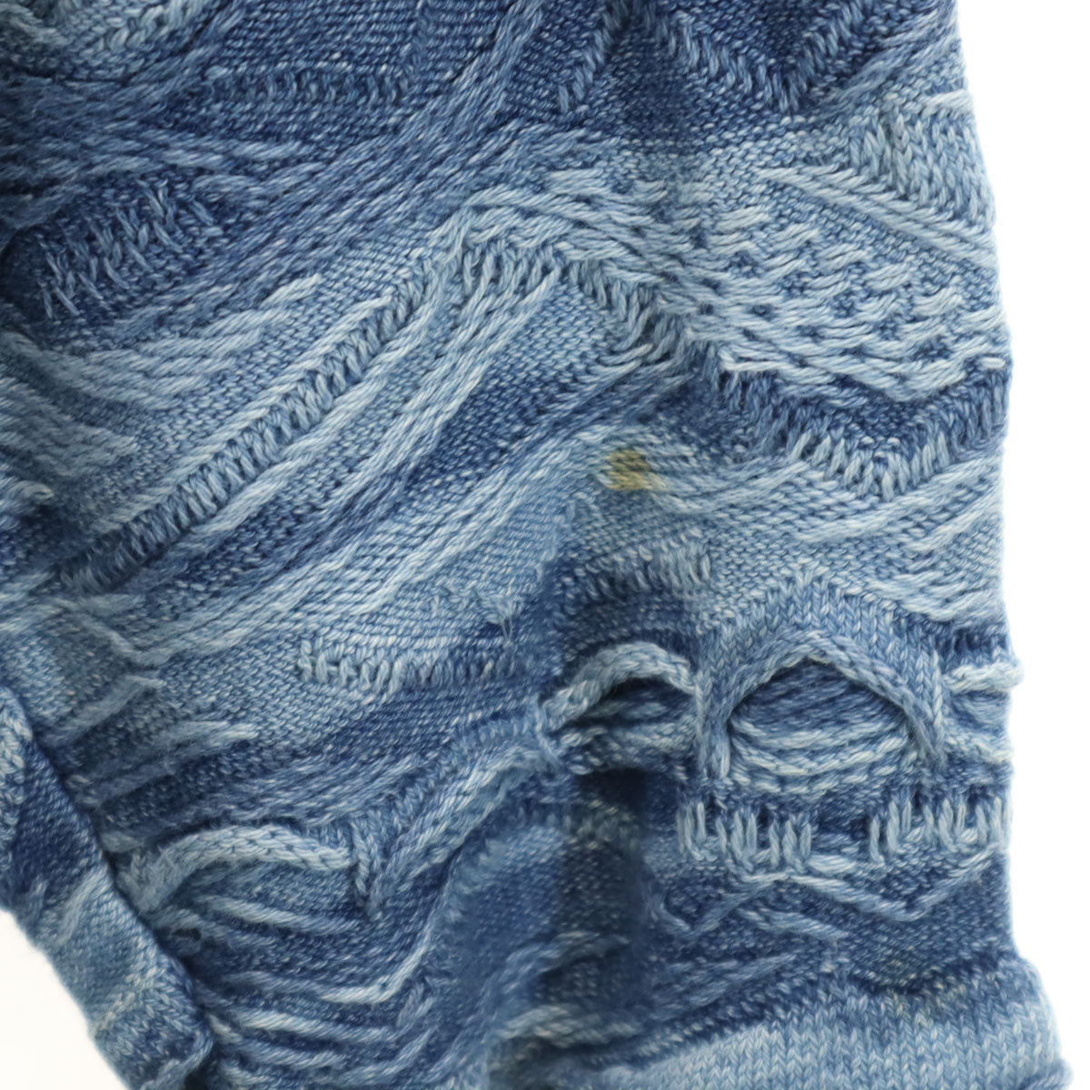 COOGI BLUES クージーブルース オーストラリア製 総柄 長袖 インディゴ染め 3D ニット L ブルー系 セーター メンズ