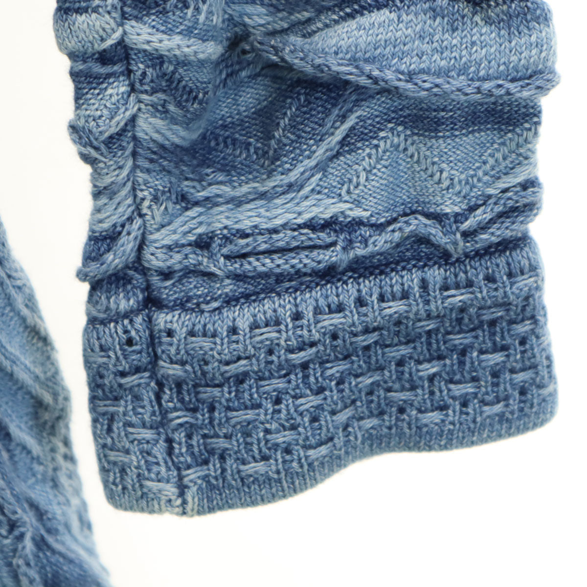 COOGI BLUES クージーブルース オーストラリア製 総柄 長袖 インディゴ染め 3D ニット L ブルー系 セーター メンズ