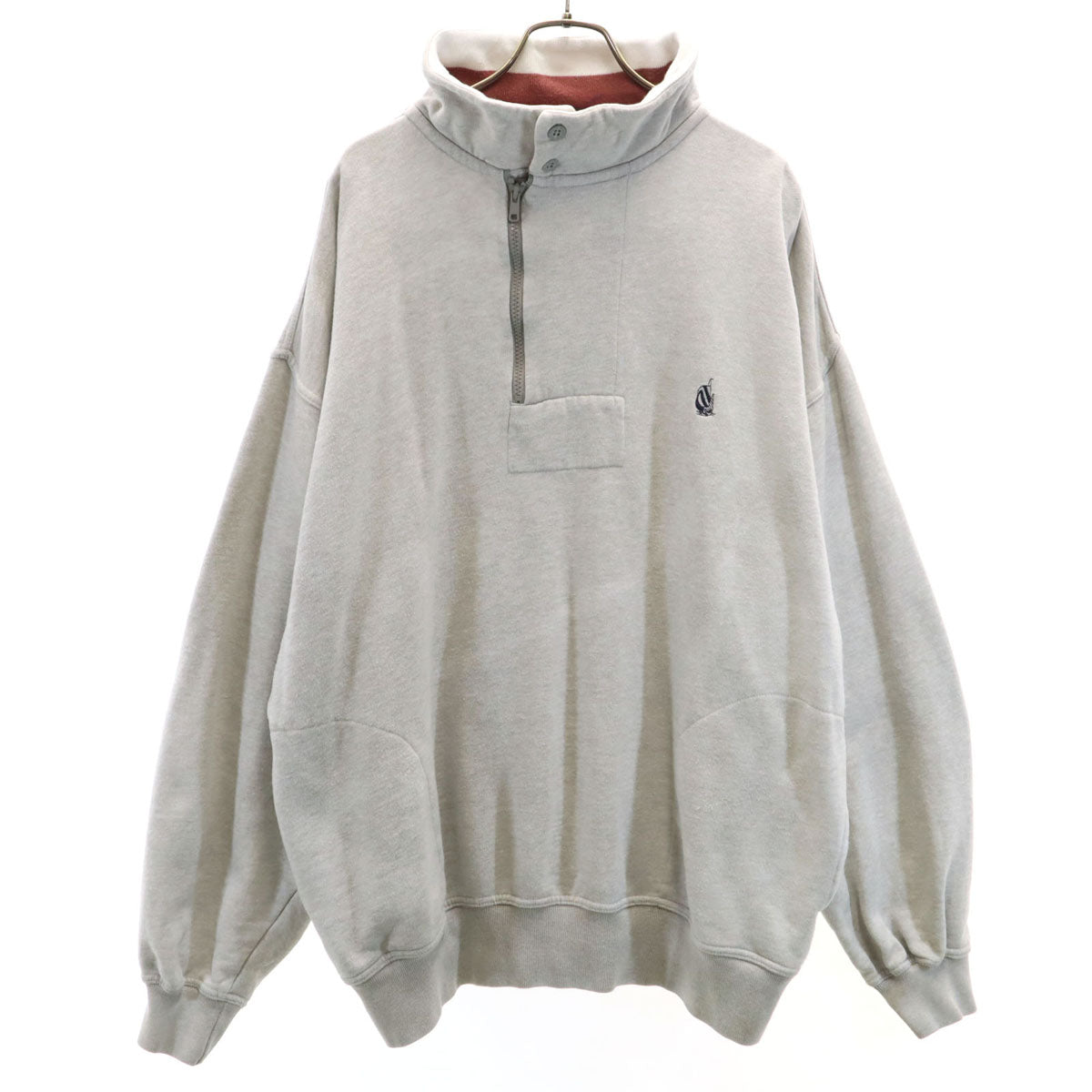 NAUTICA ノーティカ 90s オールド 長袖 ハーフジップ スウェット XL グレー メンズ
