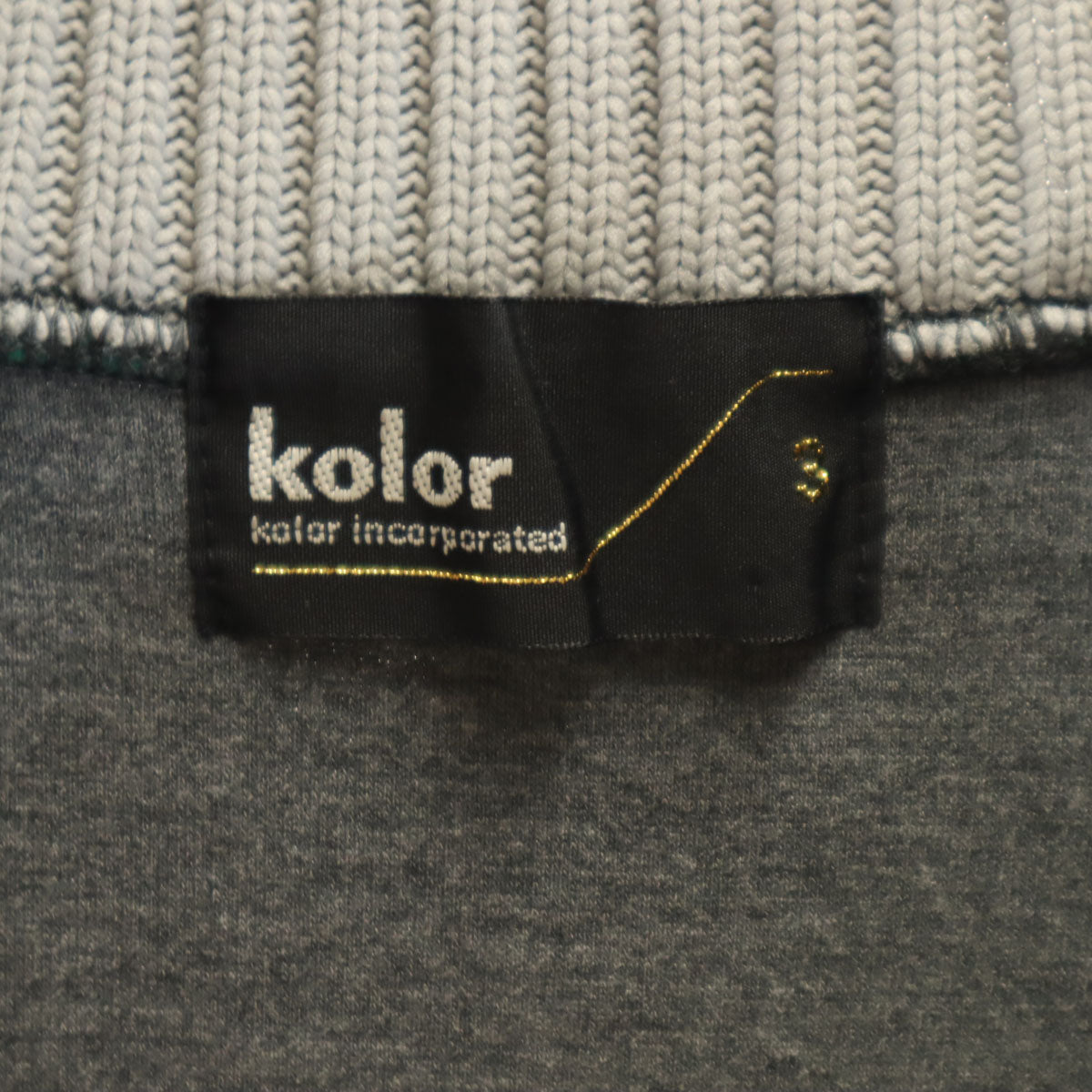 kolor カラー 21AW 日本製 長袖 Vネック ダンボール スウェット 3 ブラック系 トレーナー メンズ