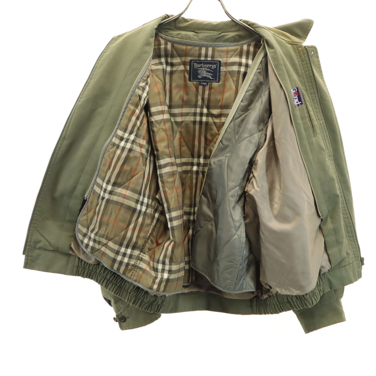 Burberrys バーバリーズ 90s オールド 長袖 ブルゾン L オリーブ系 ジャケット 中綿ライナー付き メンズ