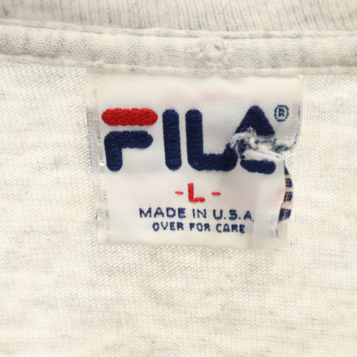 FILA フィラ 90s USA製 オールド 長袖 Tシャツ L グレー ロンT メンズ
