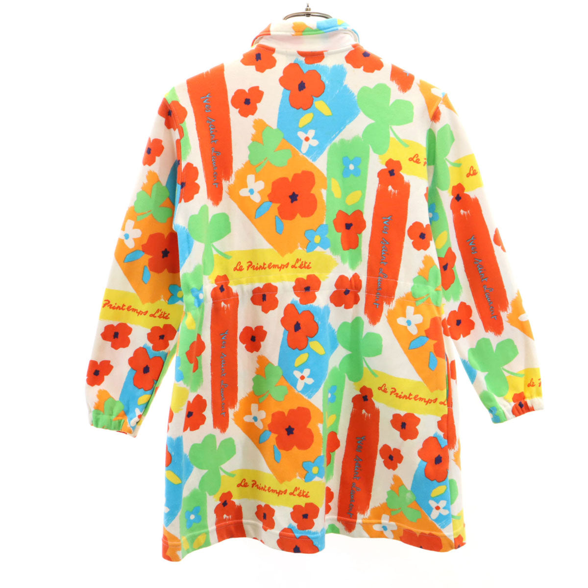 YVES SAINT LAURENT イヴサンローラン 90s 日本製 オールド 花柄 長袖 スウェット ワンピース 130 マルチ キッズ