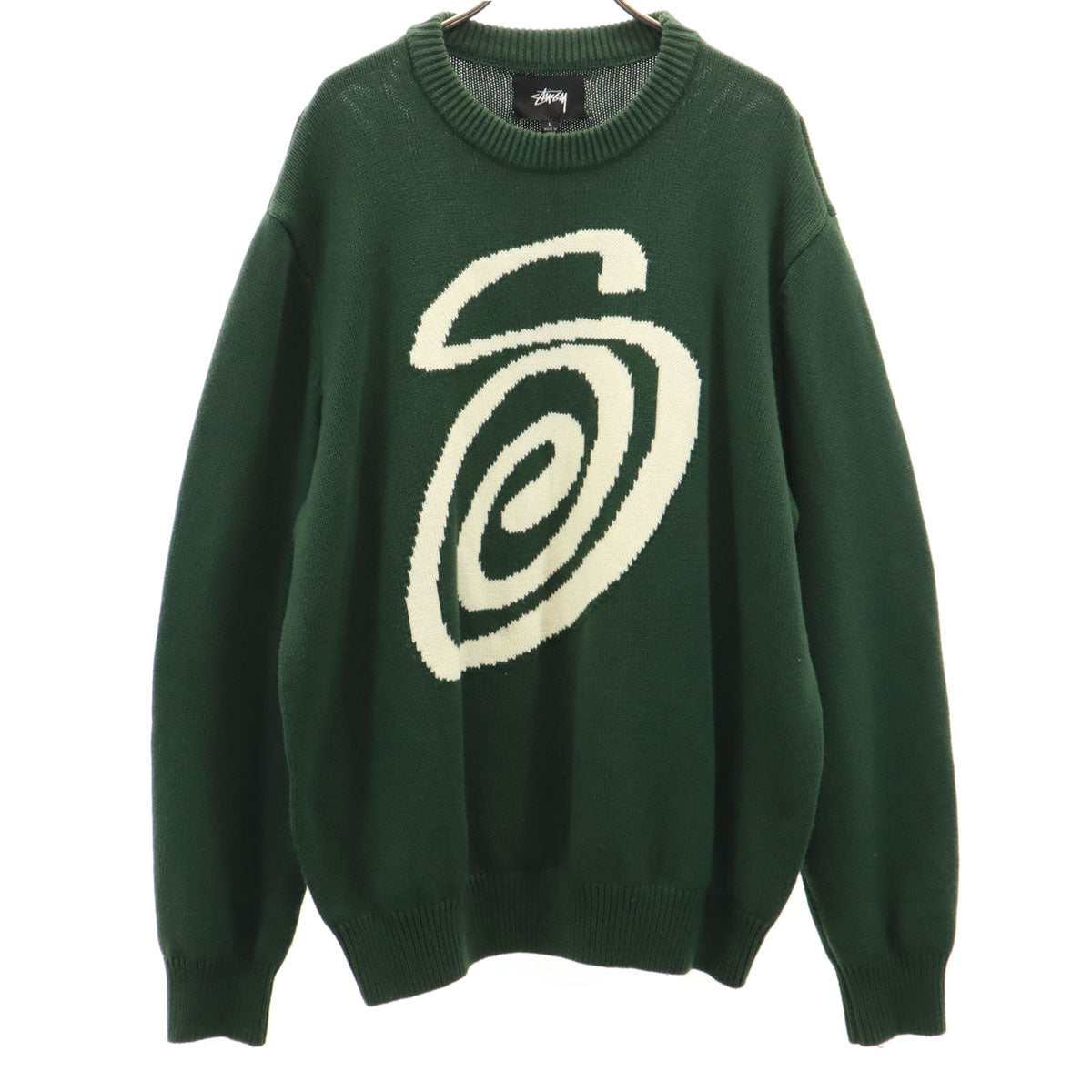 STUSSY ステューシー 長袖 セーター L 深緑 ニット メンズ