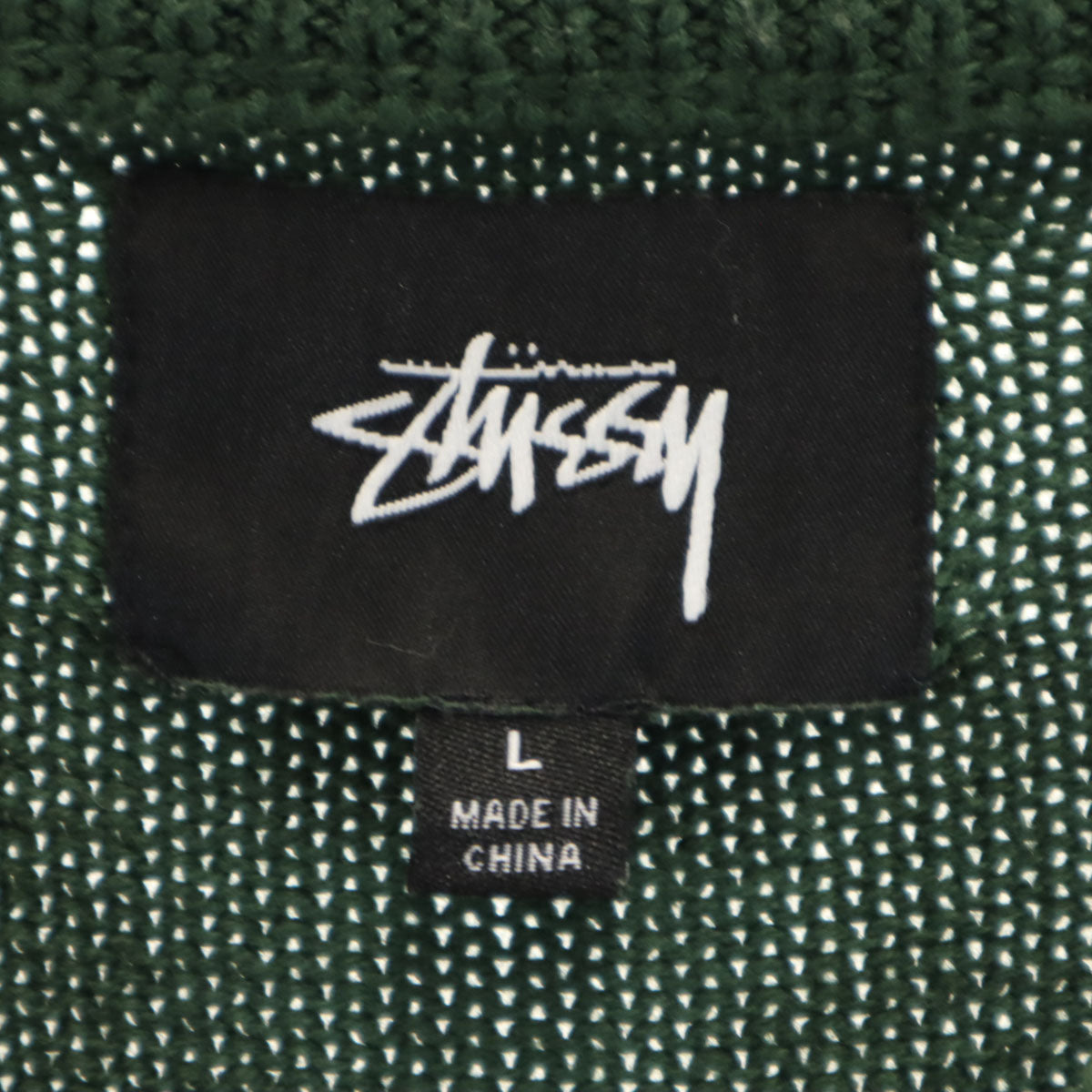 STUSSY ステューシー 長袖 セーター L 深緑 ニット メンズ