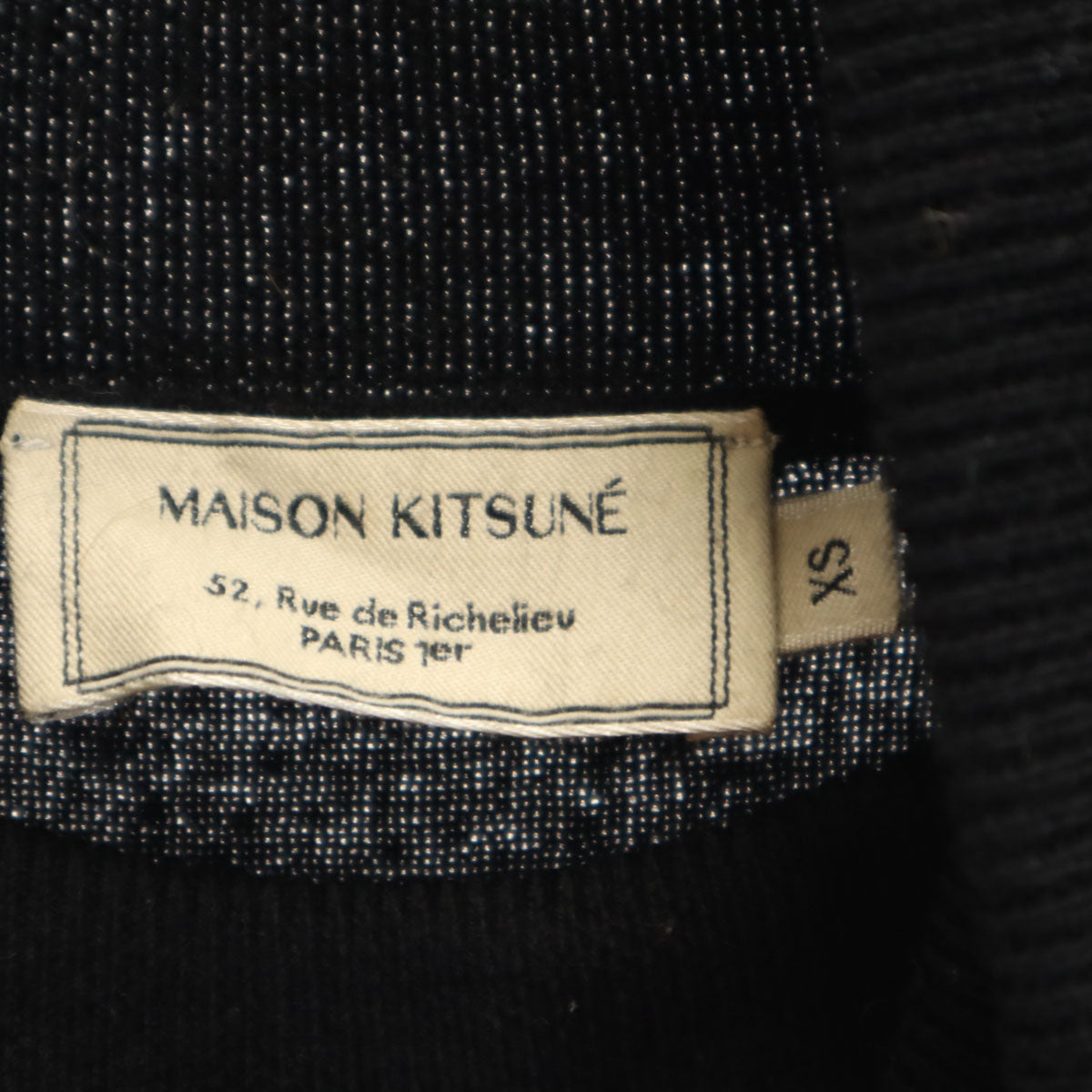 MAISON KITSUNE メゾンキツネ 長袖 タートルネック セーター XS ブラック ニット メンズ