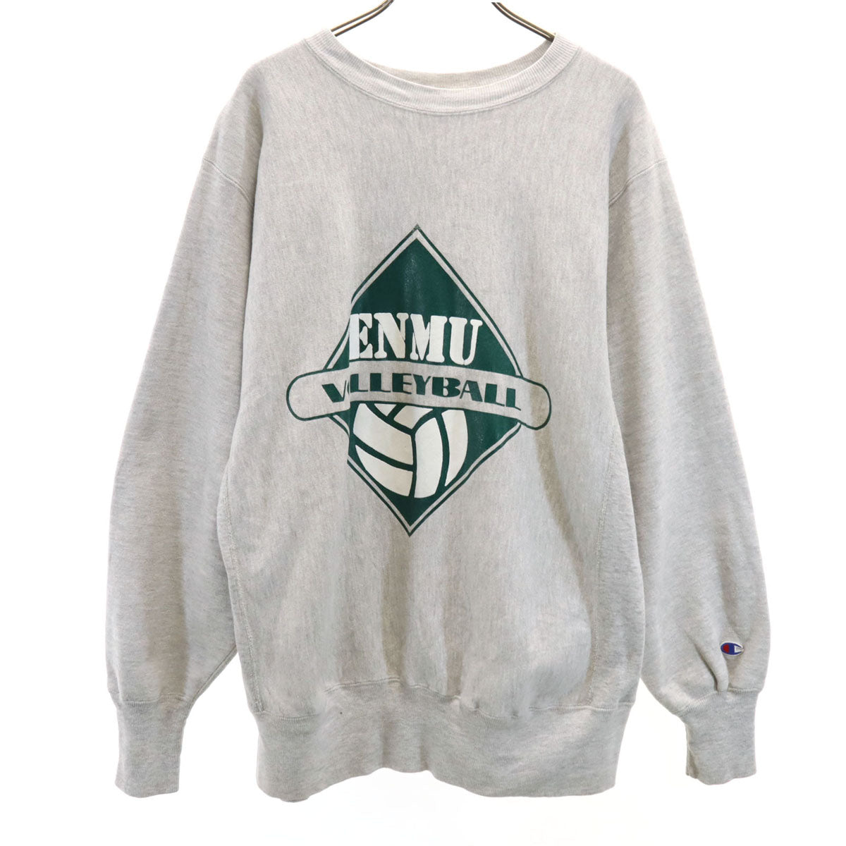 Champion チャンピオン 90s USA製 オールド 刺繍タグ バレーボール プリント 長袖 リバースウィーブ スウェット トレーナー L グレー メンズ