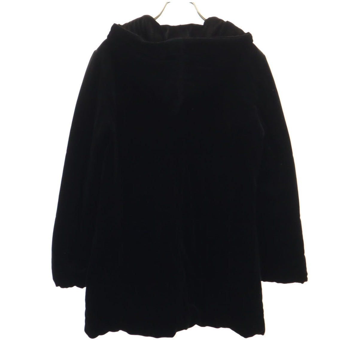 FOXEY NEW YORK フォクシーニューヨーク 日本製 長袖 ベロア ロング ジップパーカー F ブラック 中綿 レディース