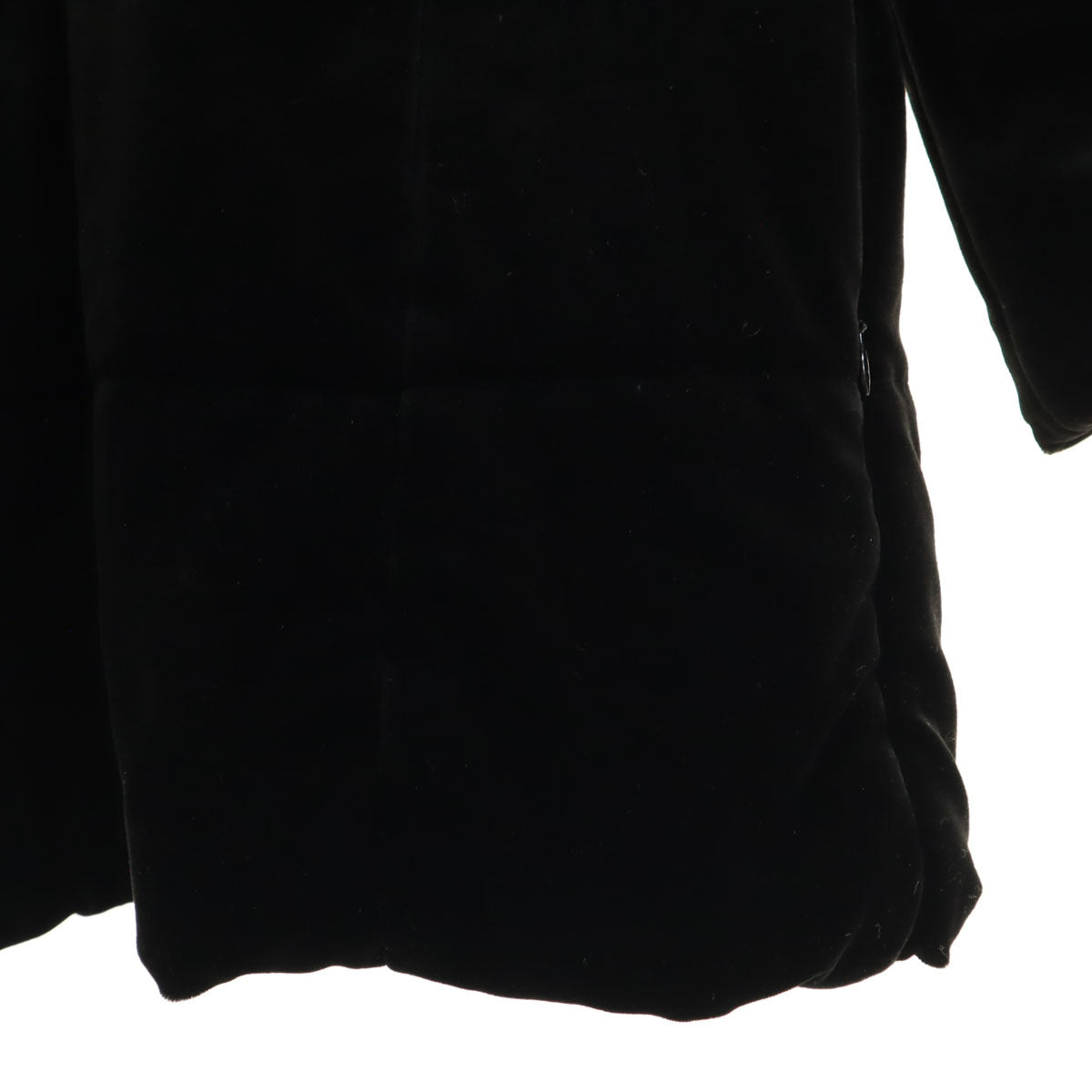 FOXEY NEW YORK フォクシーニューヨーク 日本製 長袖 ベロア ロング ジップパーカー F ブラック 中綿 レディース