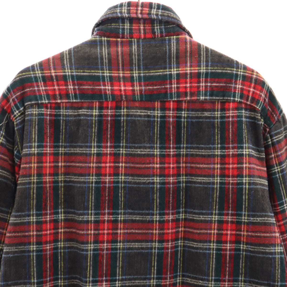 FRUIT OF THE LOOM フルーツオブザルーム 70s ヴィンテージ チェック柄 長袖 ネルシャツ M 赤系 メンズ