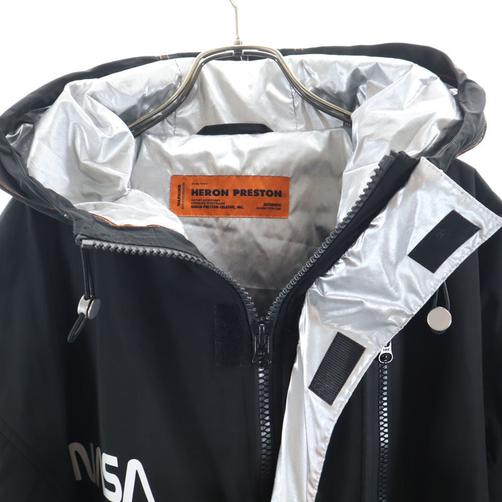 HERON PRESTON ヘロンプレストン イタリア製 NASA ジップアップ ブルゾン CA ブラック フーディー メンズ