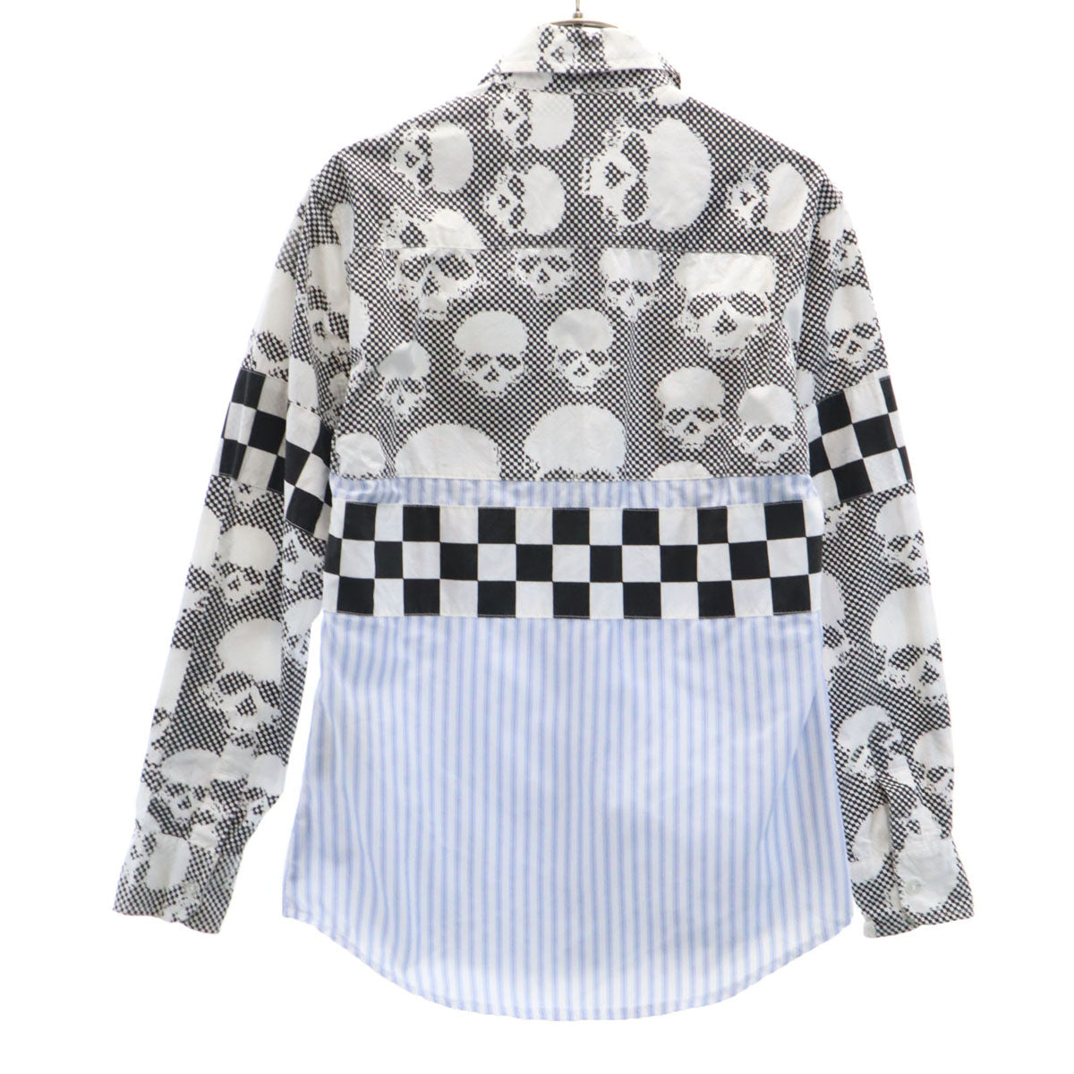 COMME des GARCONS HOMME PLUS コムデギャルソンオムプリュス 日本製 総柄 長袖 シャツ M ドクロ メンズ