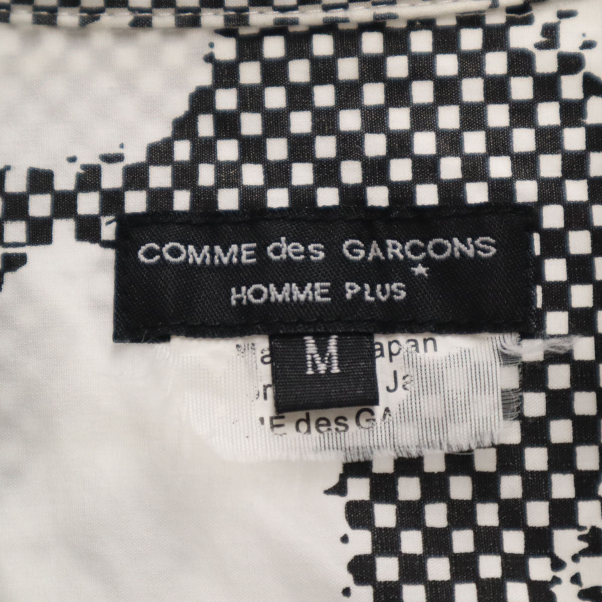 COMME des GARCONS HOMME PLUS コムデギャルソンオムプリュス 日本製 総柄 長袖 シャツ M ドクロ メンズ