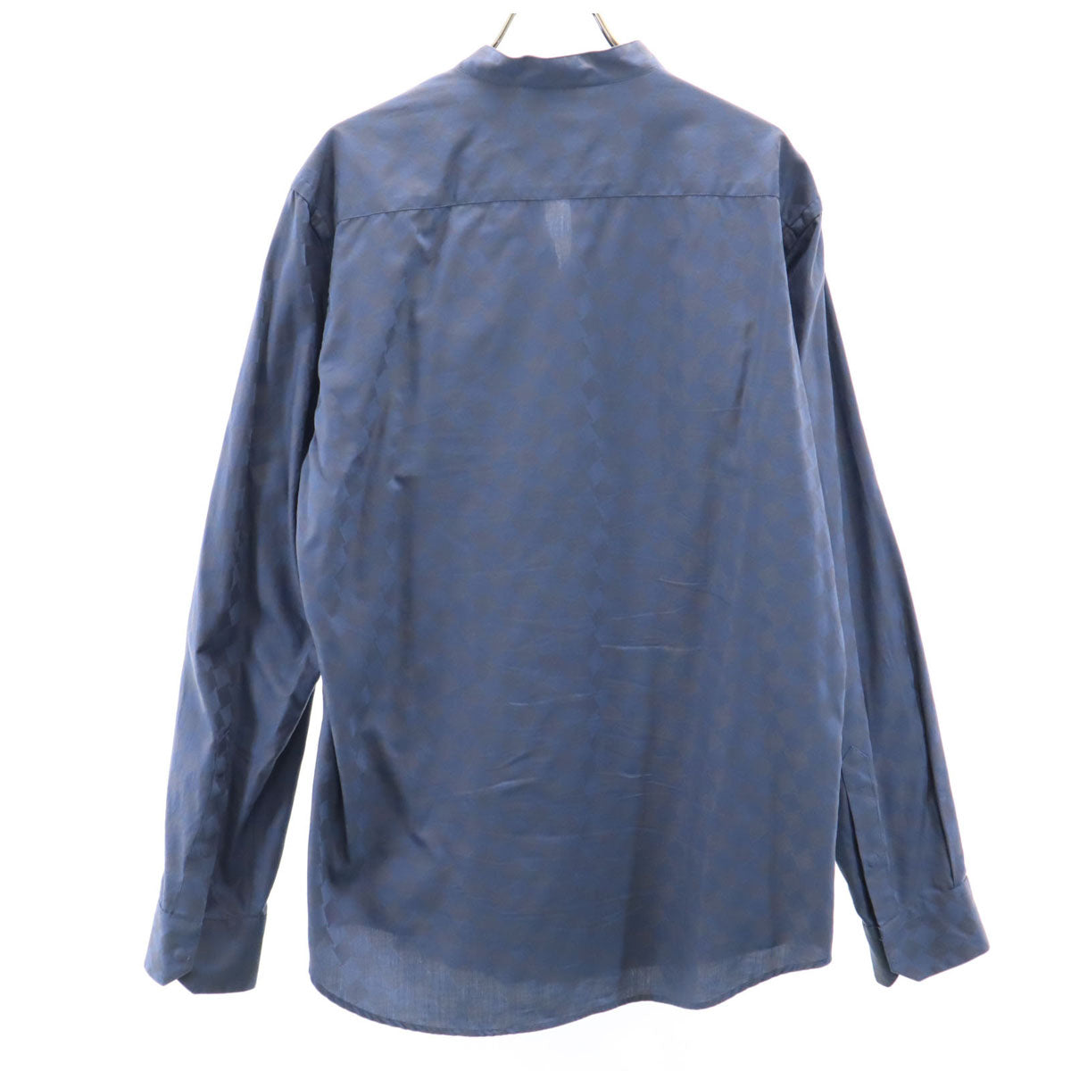 Emporio Armani エンポリオアルマーニ 総柄 長袖 スキッパー シャツ M ネイビー系 メンズ