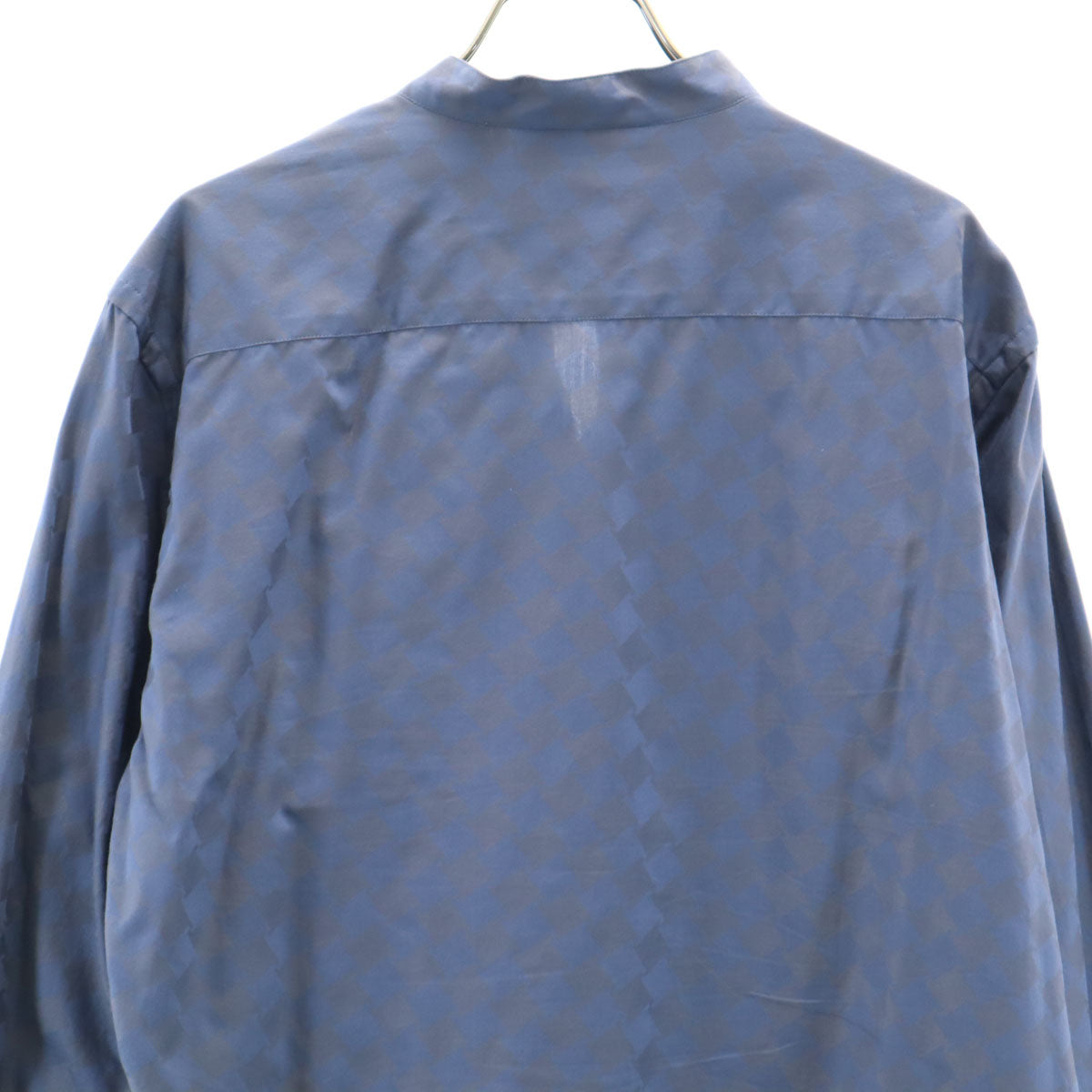 Emporio Armani エンポリオアルマーニ 総柄 長袖 スキッパー シャツ M ネイビー系 メンズ