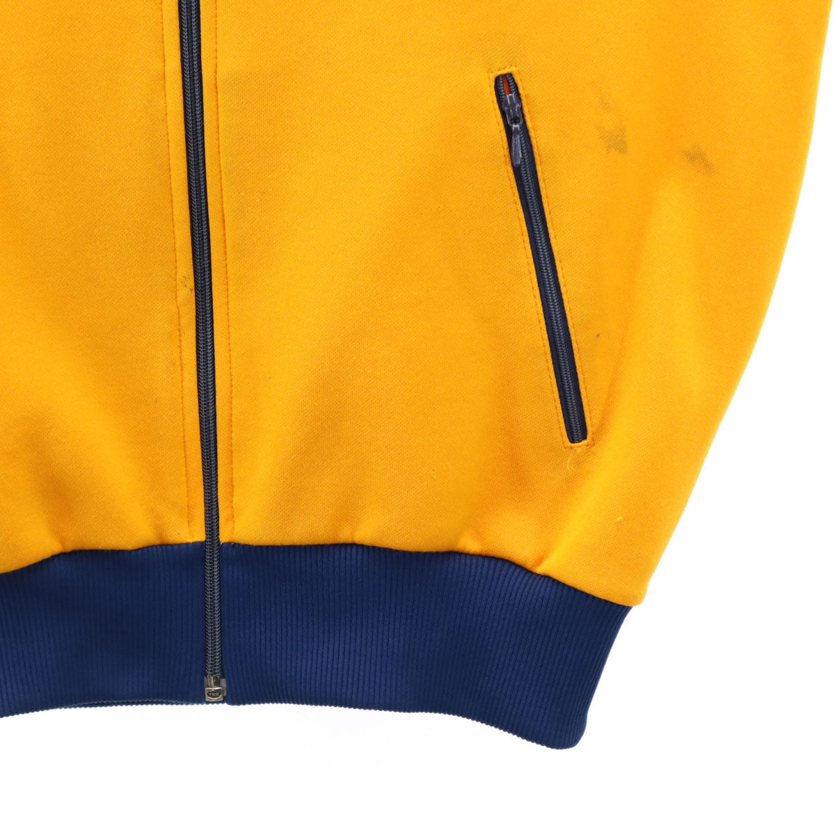 adidas アディダス 70s 西ドイツ ヴィンテージ トレフォイルロゴ トラックジャケット M イエロー系 デサント ジャージ メンズ