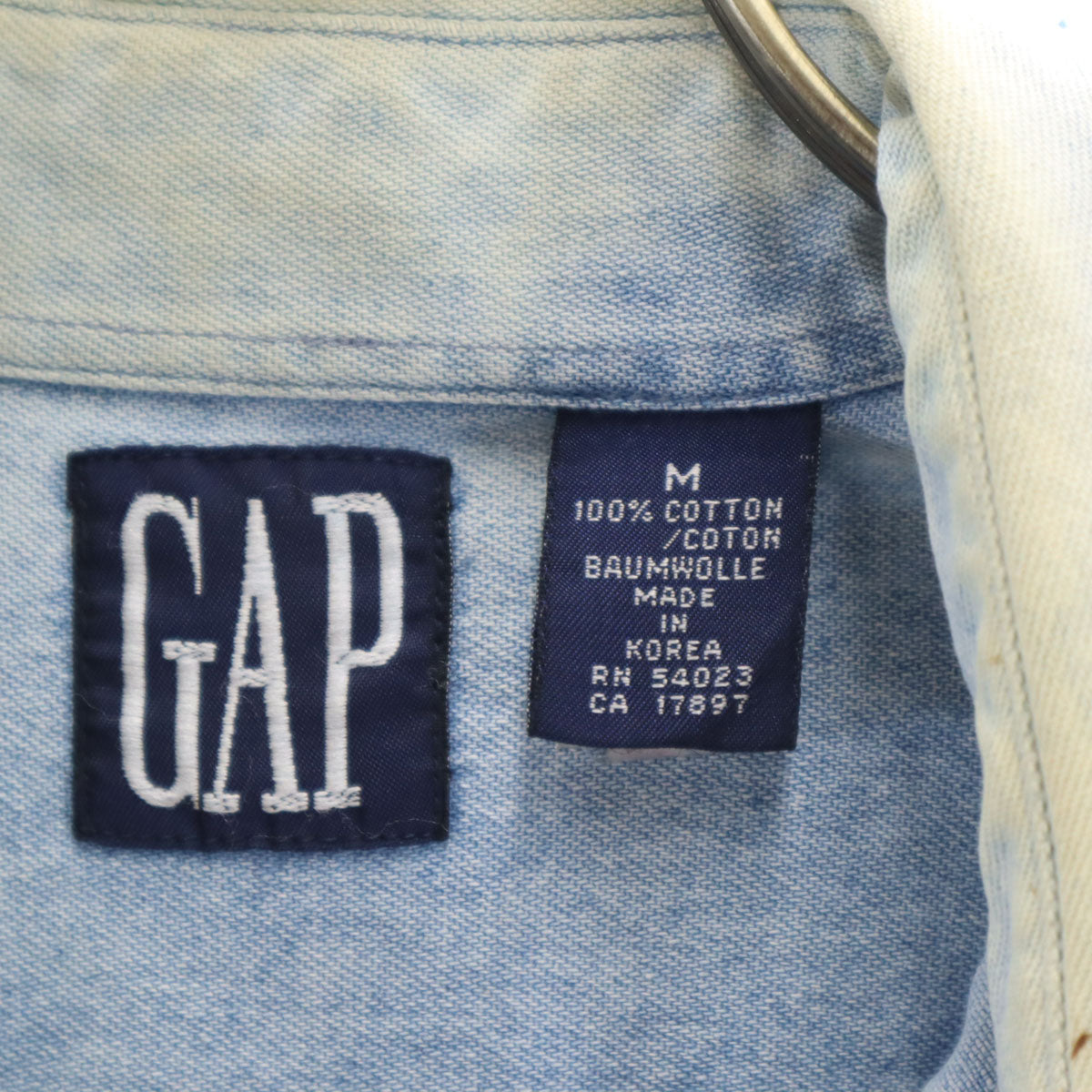 GAP ギャップ 90s 韓国製 オールド 長袖 ボタンダウン デニムシャツ M メンズ