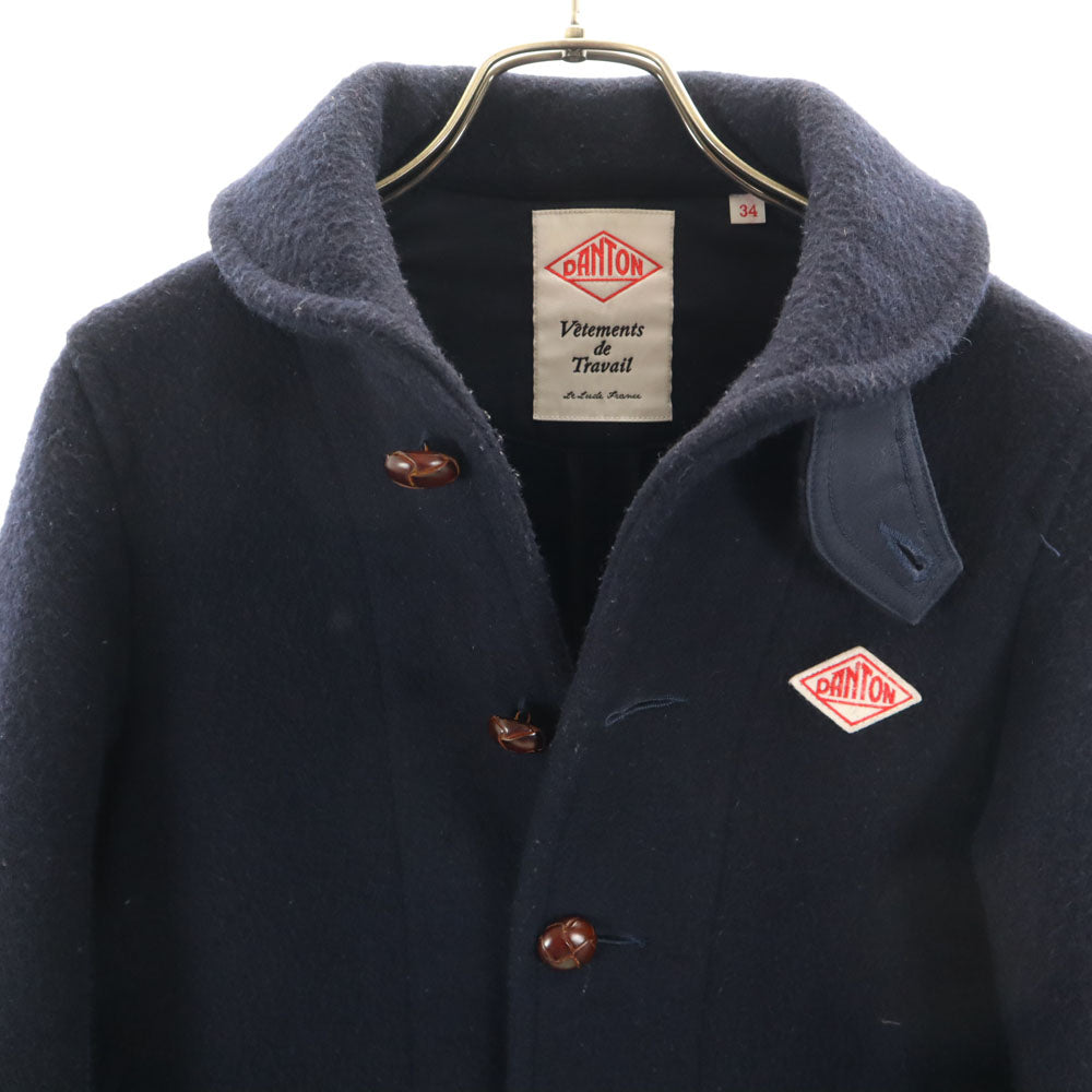 Danton ダントン 日本製 ウールモッサ ショールカラー ジャケット 34 ネイビー レディース