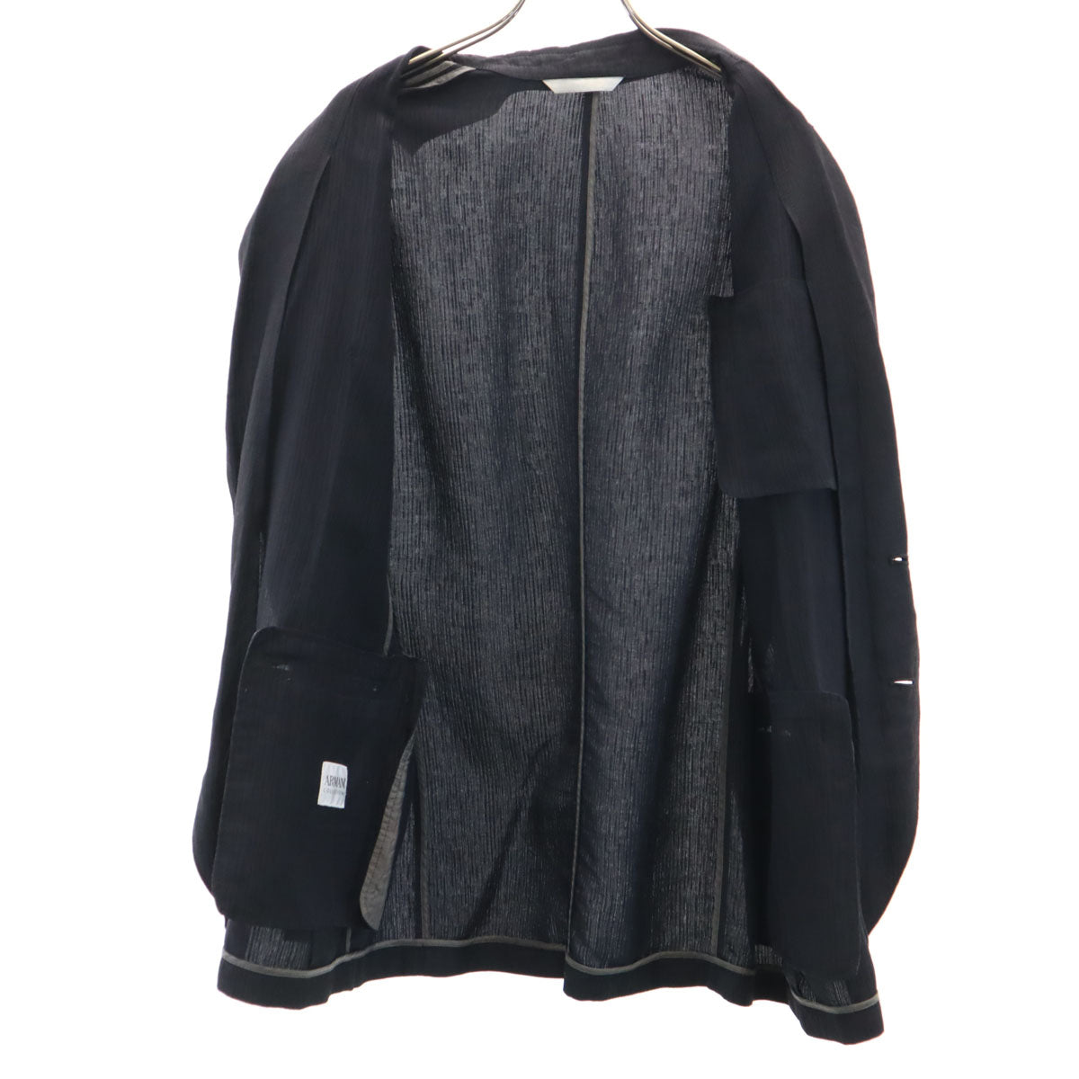 ARMANI アルマーニコレツィオーニ黒 カバーオール ジャケット【Ｌ】 ARMANI アルマーニコレツィオーニ黒 カバーオール ジャケット【L】