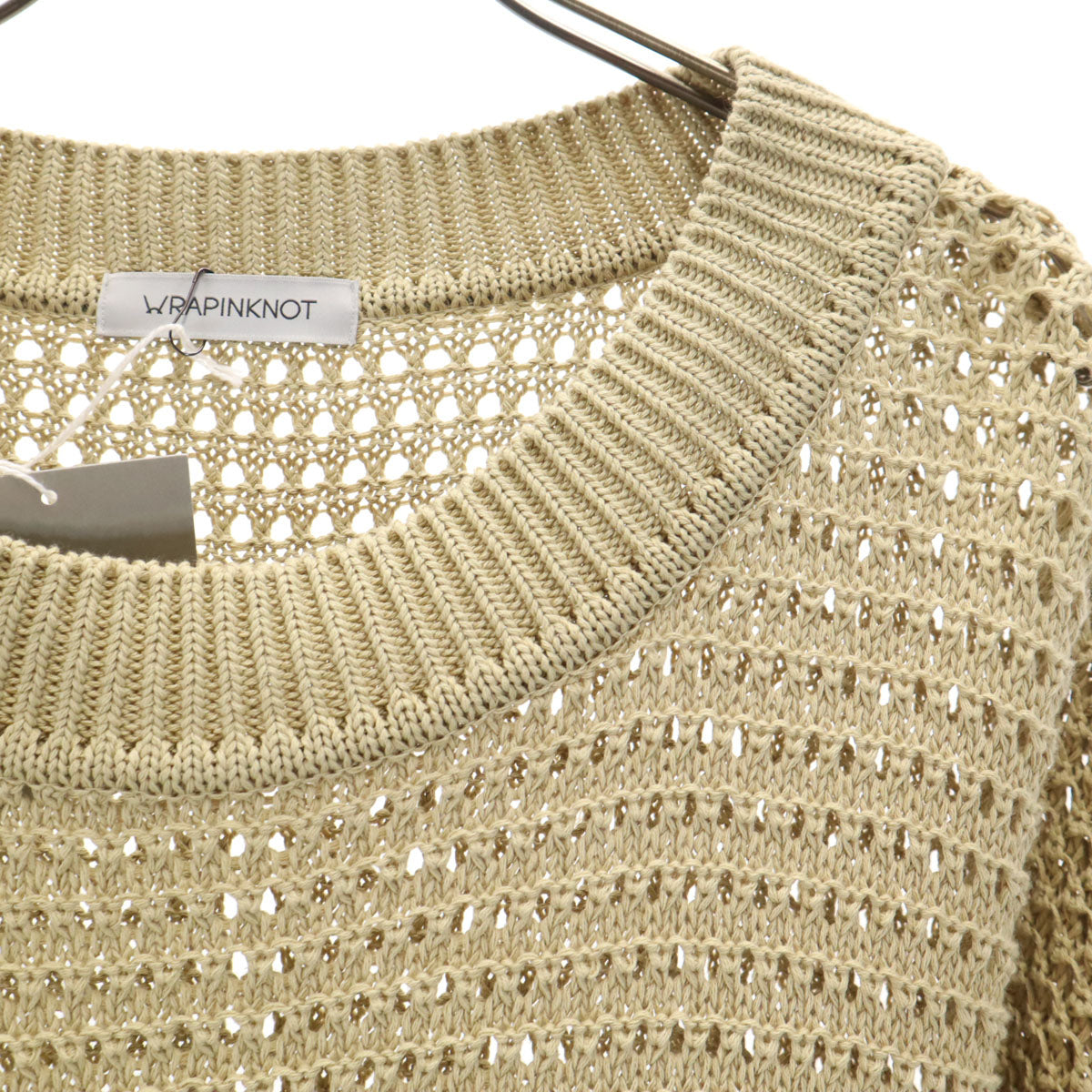 WRAPINKNOT ラッピンノット 未使用 長袖 オーバーシルエット ニット F ベージュ セーター レディース