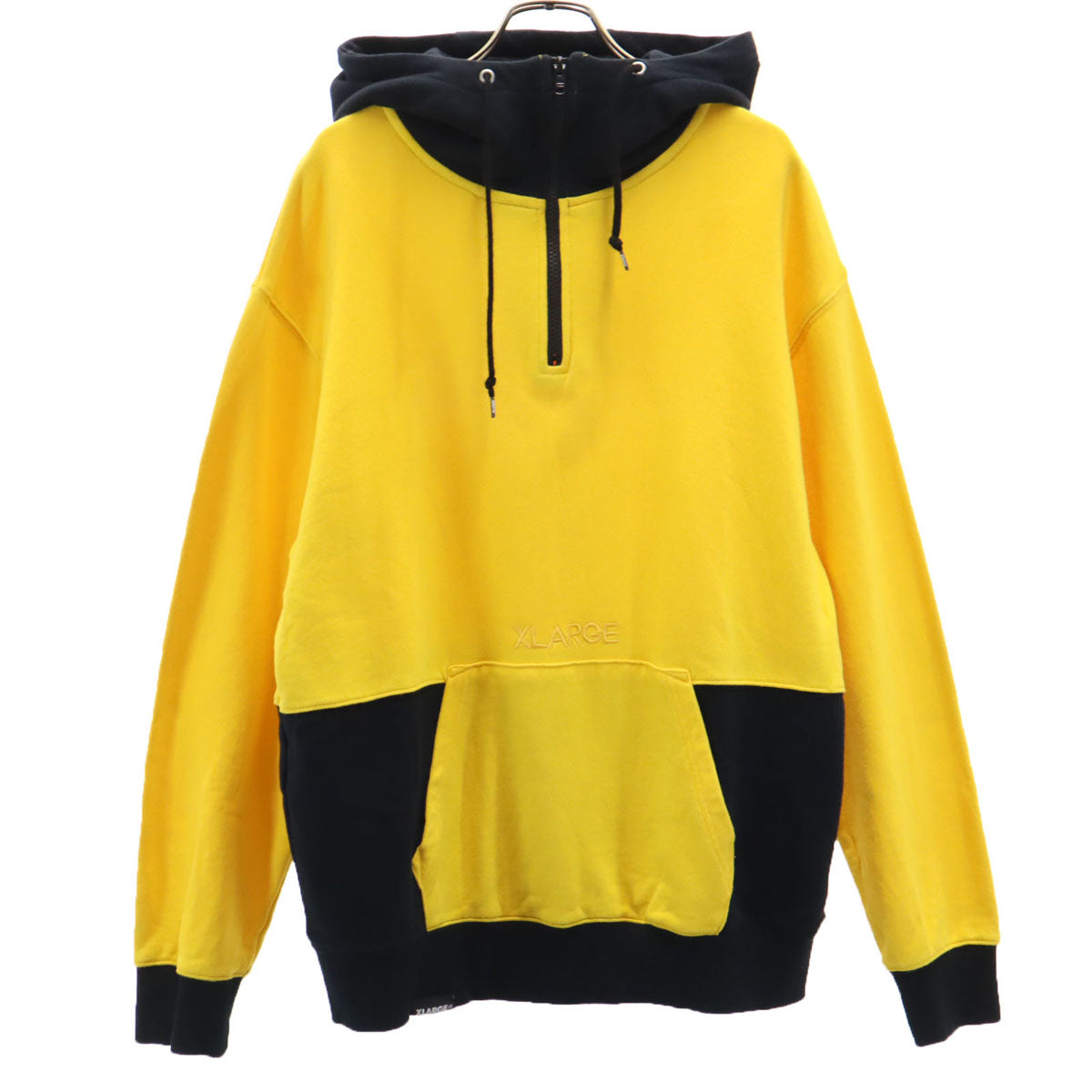 XLARGE エクストララージ 長袖 ハーフジップ スウェットパーカー M イエロー メンズ