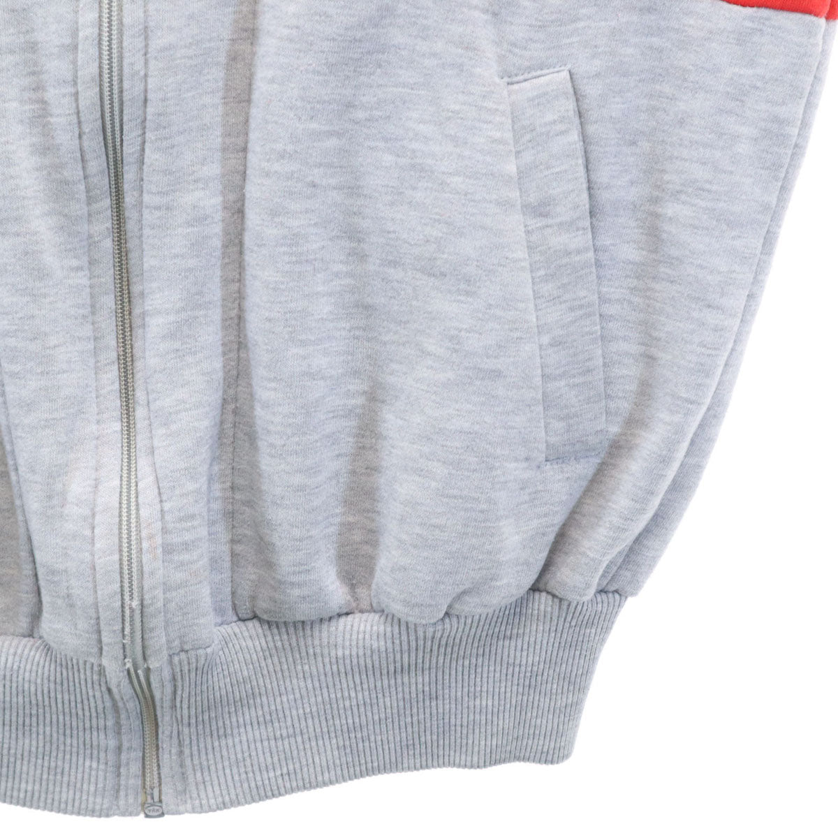 adidas アディダス 80s ヴィンテージ 台湾製 トレフォイルロゴ スウェット ジップジャケット M グレー メンズ