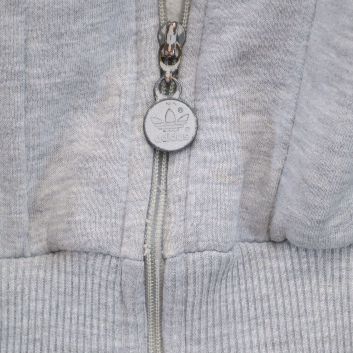 adidas アディダス 80s ヴィンテージ 台湾製 トレフォイルロゴ スウェット ジップジャケット M グレー メンズ