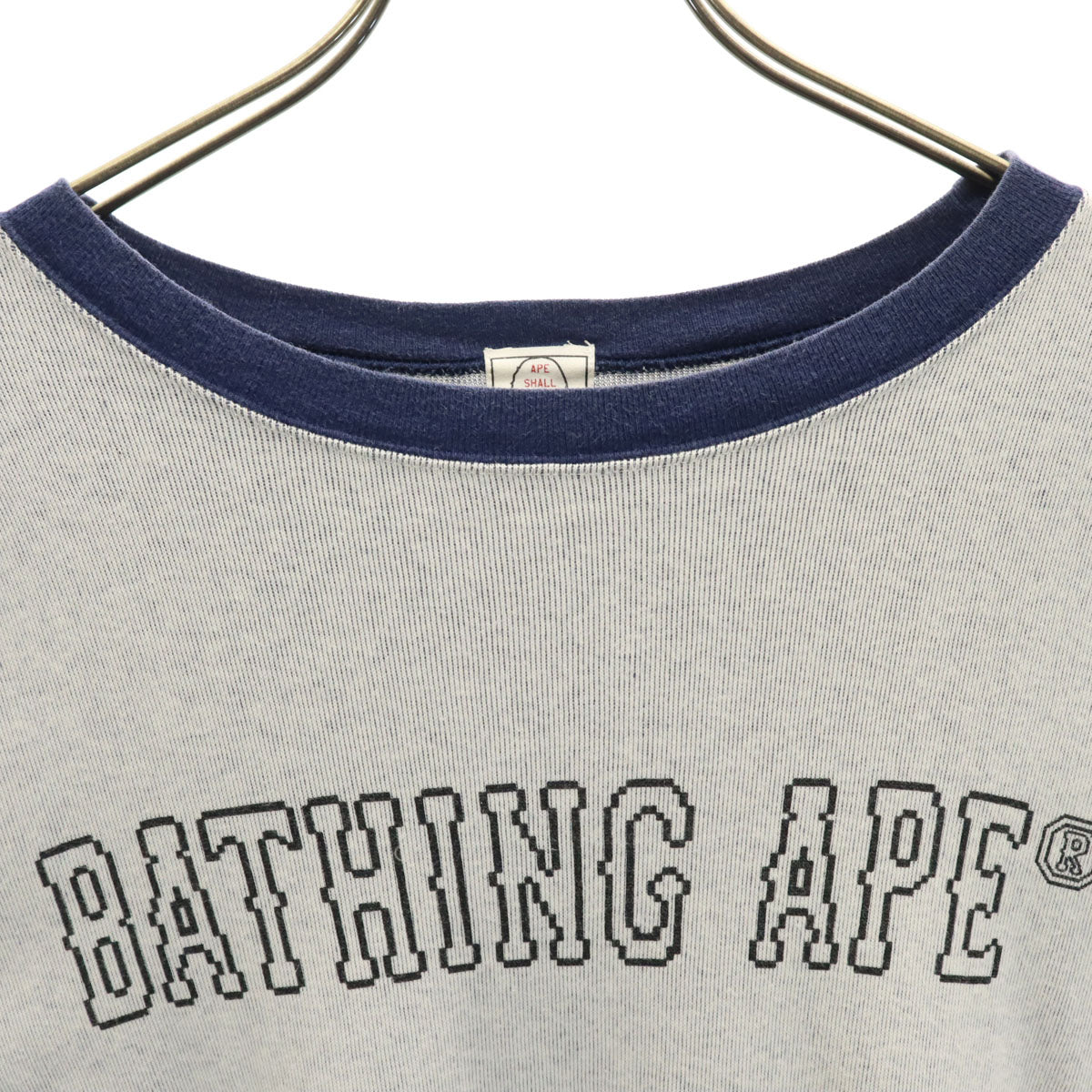 A BATHING APE アベイシングエイプ 日本製 長袖 Tシャツ M グレー ロンT メンズ