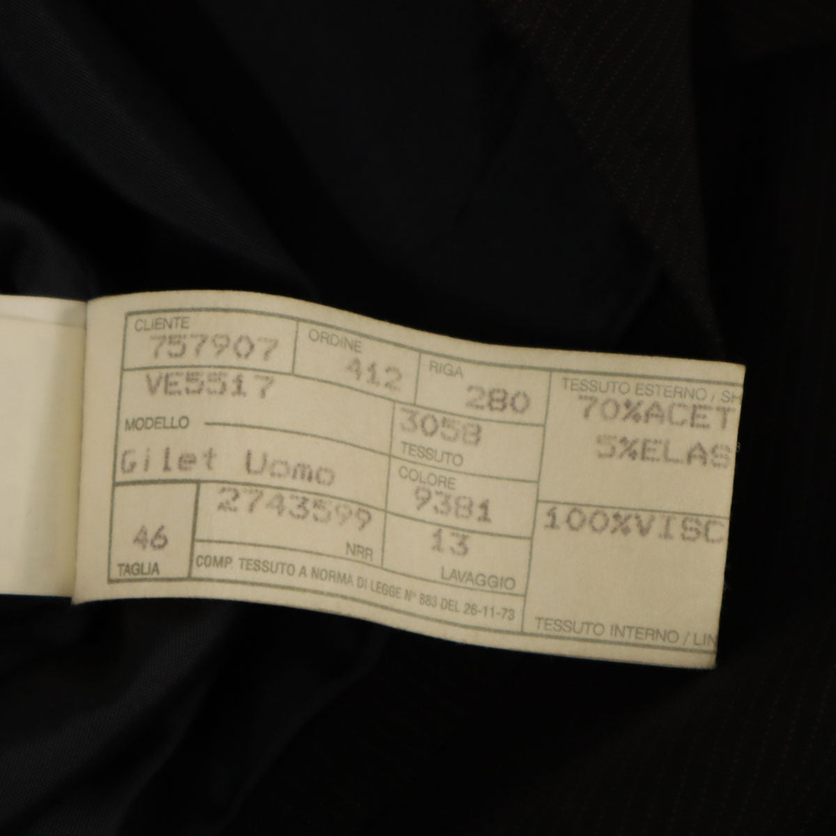 Emporio Armani エンポリオアルマーニ 90s イタリア製 オールド ストライプ柄 ベスト 46 ブラック メンズ