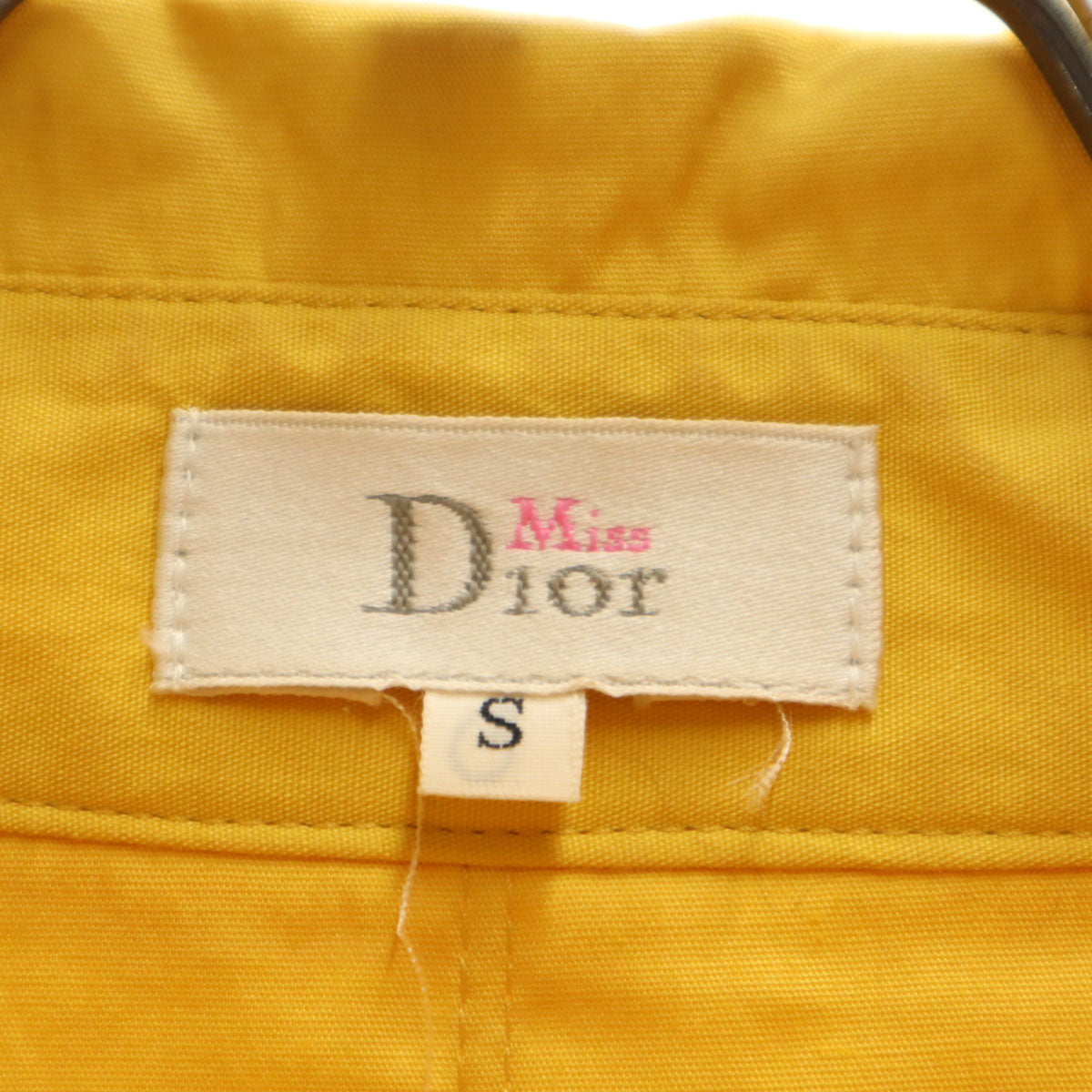 Miss Dior ミスディオール 90s オールド 半袖 シャツ S イエロー系 クリスチャンディオール 比翼 レディース