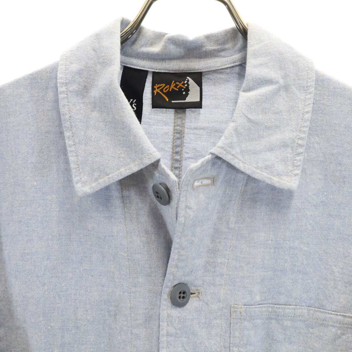 Y's-BORN PRODUCT ワイズ ボーンプロダクト Rokx ロックス リネンブレンド 長袖 シャツ 2 ブルー系 メンズ