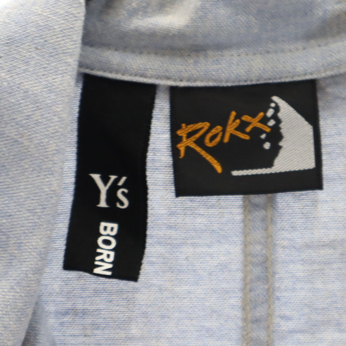 Y's-BORN PRODUCT ワイズ ボーンプロダクト Rokx ロックス リネンブレンド 長袖 シャツ 2 ブルー系 メンズ