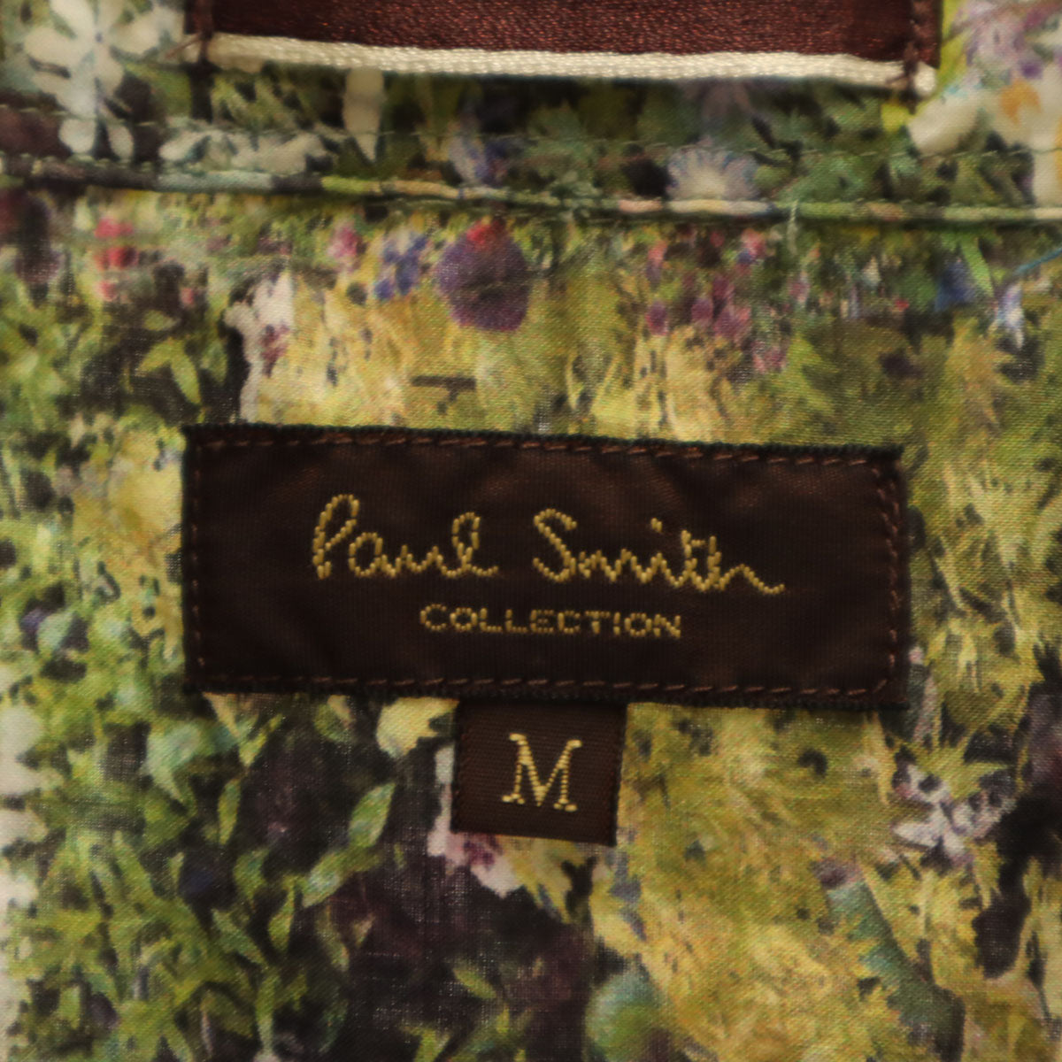 PAUL SMITH COLLECTION ポールスミスコレクション 日本製 フラワー フォトプリント 長袖 シャツ M グリーン系 メンズ