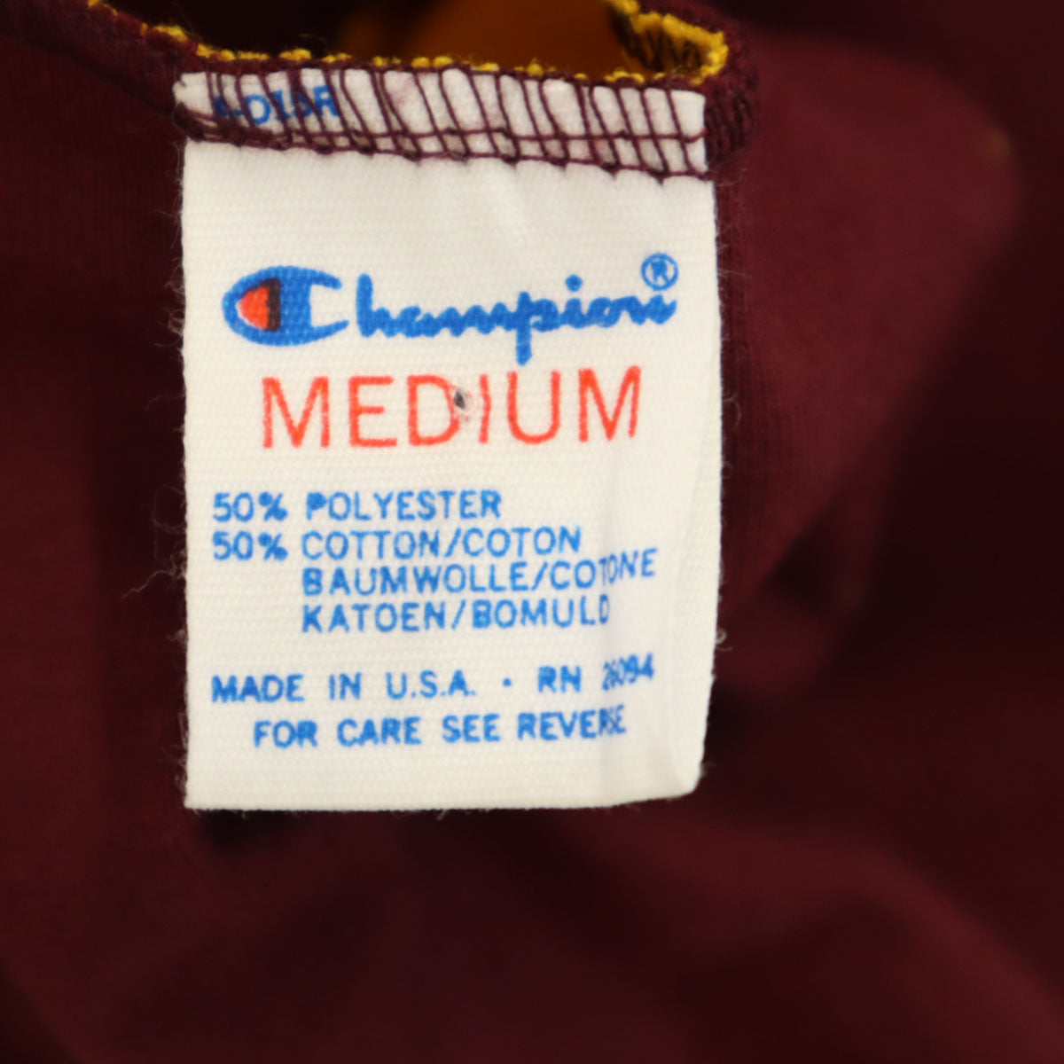 Champion チャンピオン 80s USA製 ヴィンテージ トリコタグ 半袖 Tシャツ M ボルドー系 レディース