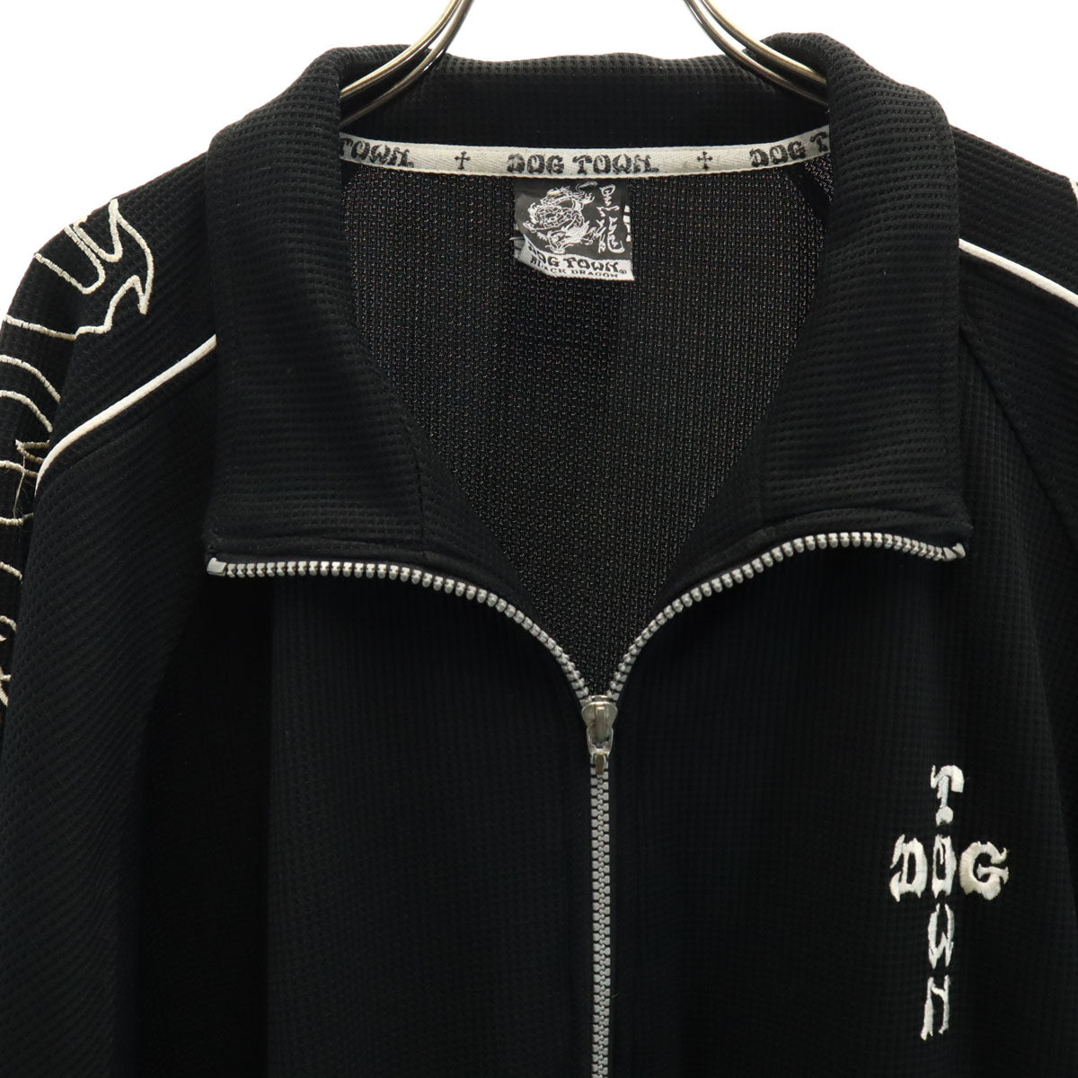 DOGTOWN ドッグタウン 黒龍 ワッフル生地 ジップジャケット ブラック メンズ