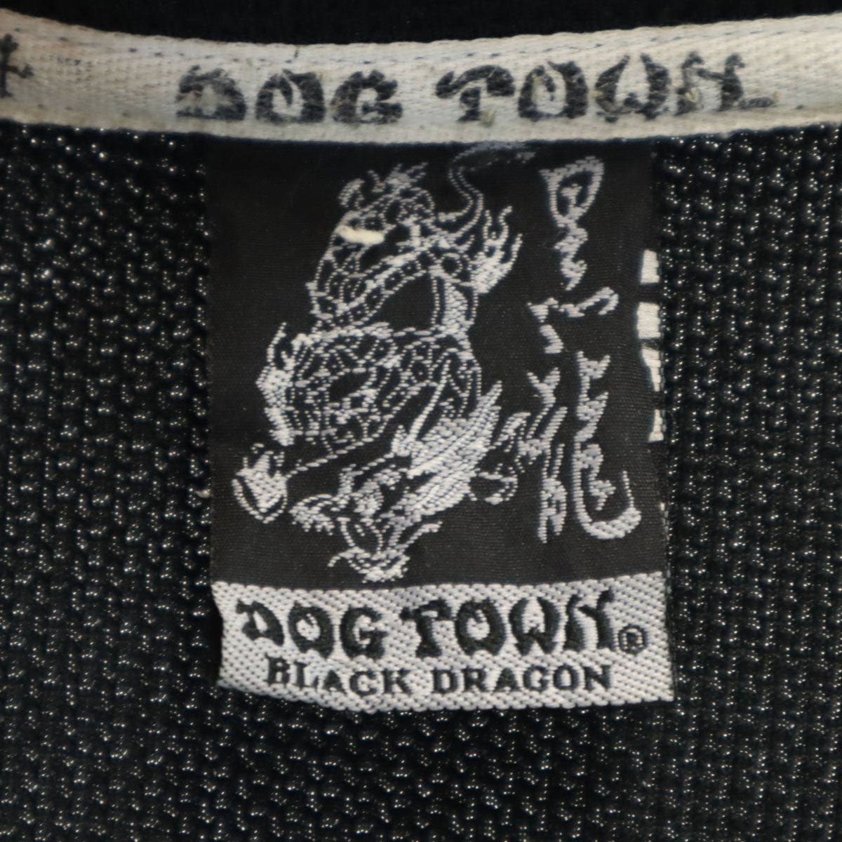 DOGTOWN ドッグタウン 黒龍 ワッフル生地 ジップジャケット ブラック メンズ