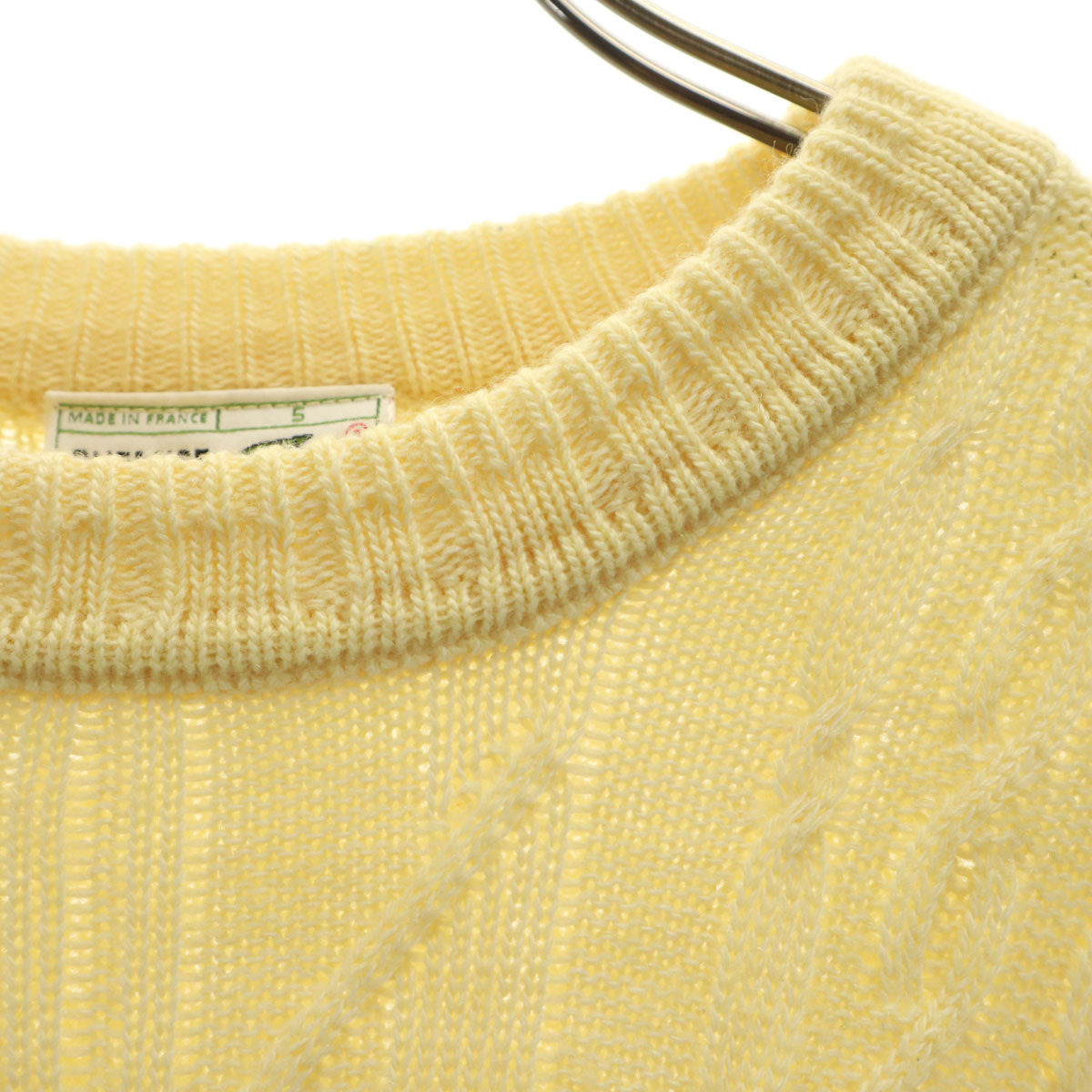 CHEMISE LACOSTE シュミーズラコステ 70s 80s フランス製 ヴィンテージ 長袖 セーター 5 イエロー ニット メンズ