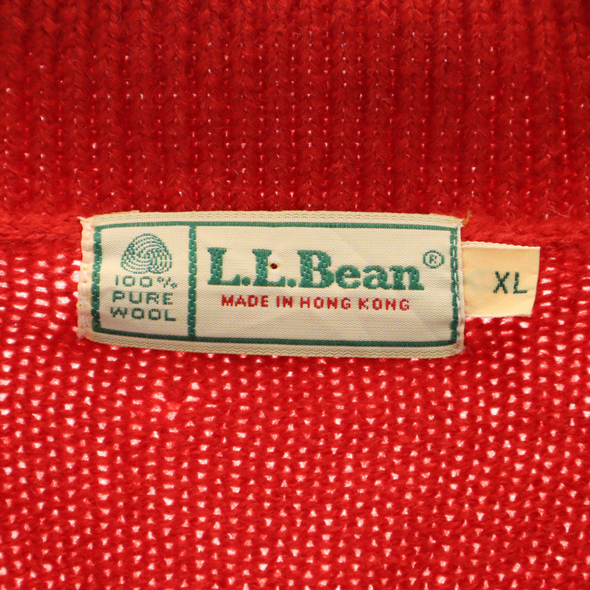 L.L.Bean エルエルビーン 80s ヴィンテージ 長袖 ニットカーディガン XL レッド アウトドア レディース