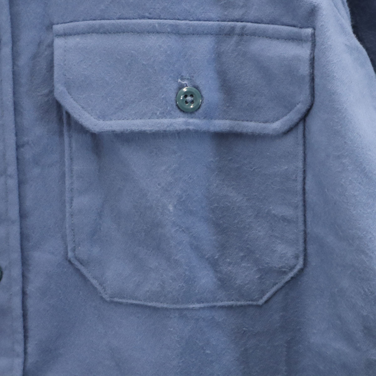 WOOLRICH ウールリッチ 80s USA製 ヴィンテージ 長袖 シャモア クロス シャツ M ブルー系 コットンネル メンズ