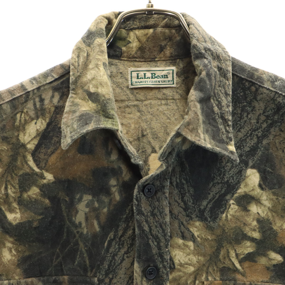 L.L.Bean エルエルビーン 80s ヴィンテージ リアルツリー柄 長袖 シャモア クロス シャツ ブラウン系 フランネル アウトドア メンズ