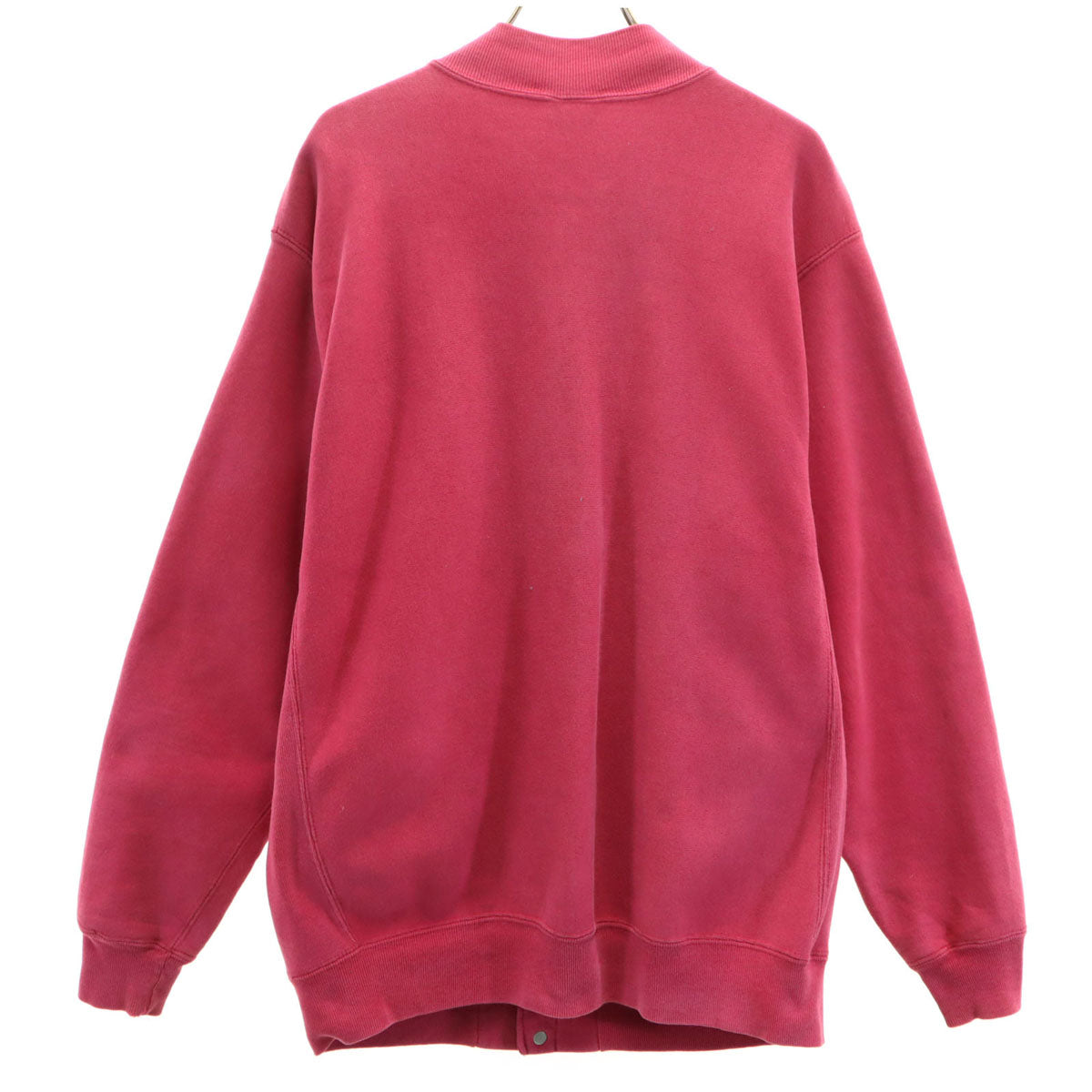 Champion チャンピオン 90s USA製 オールド 刺繍タグ リバースウィーブ スウェット ベースボール ジャケット L マゼンタ系 裏起毛 メンズ