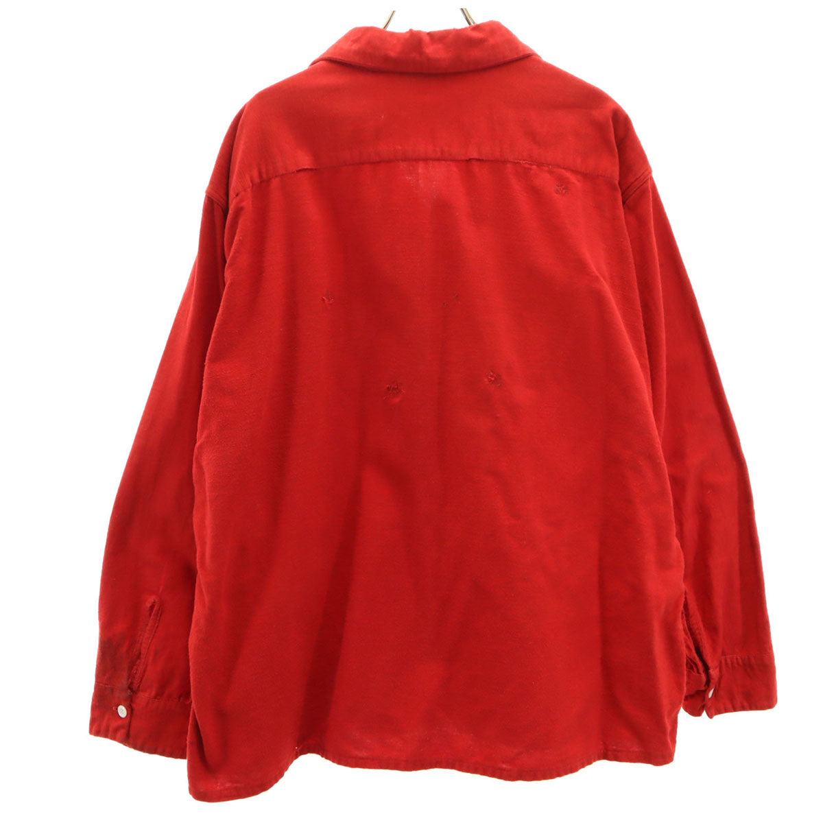 QUALITY 50s 60s ヴィンテージ 開襟 長袖 フランネル オープンカラーシャツ XL レッド メンズ