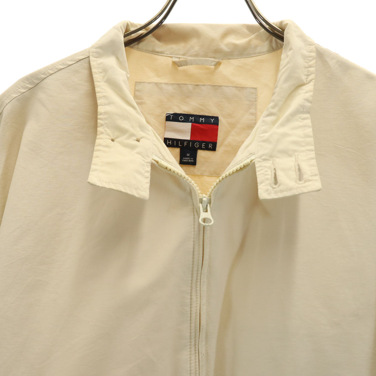 TOMMY HILFIGER トミーヒルフィガー 90s オールド フラッグタグ スイングトップ M アイボリー ジャケット メンズ