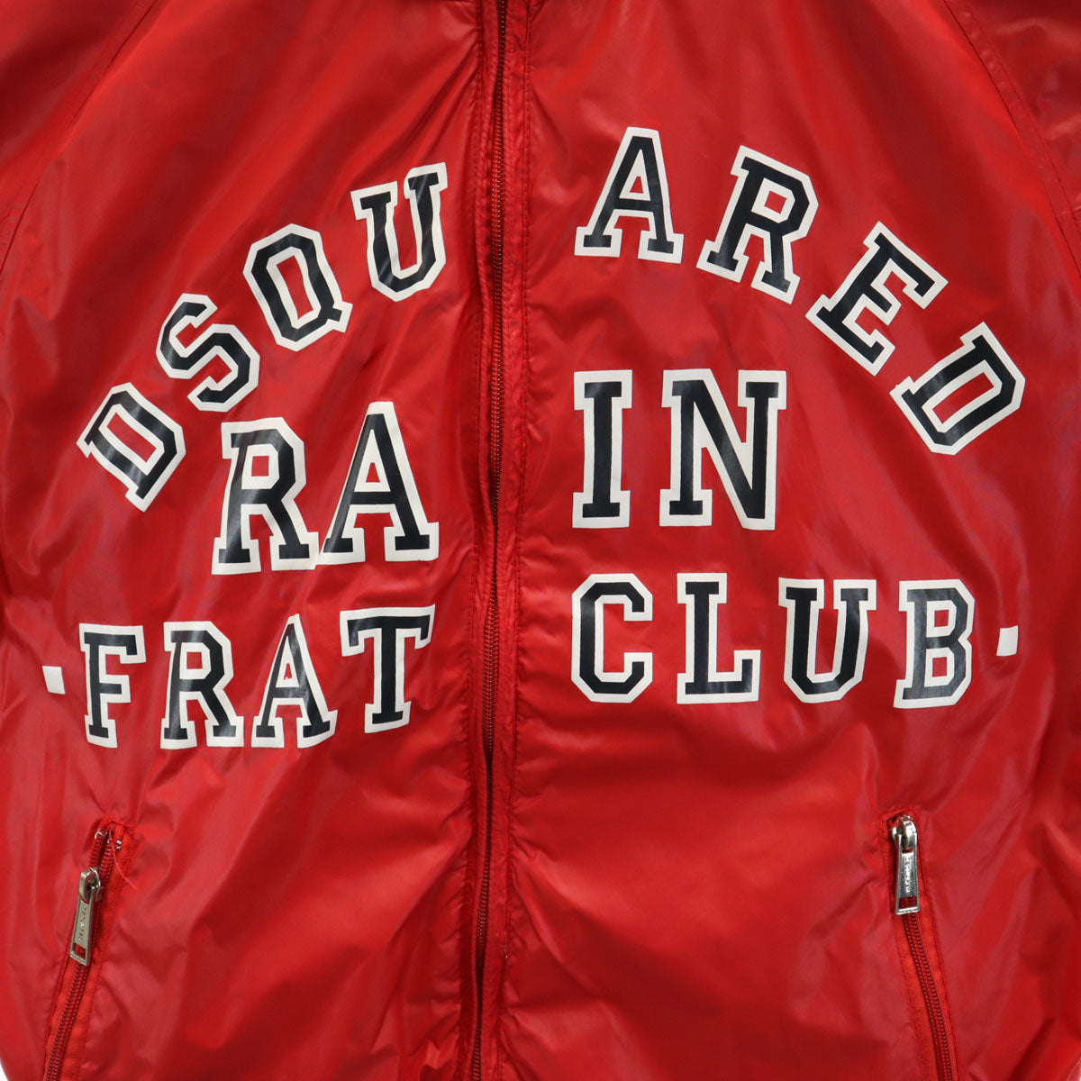 DSQUARED2 ディースクエアード2 長袖 リバーシブル ナイロン フードジャケット 50 レッド メンズ