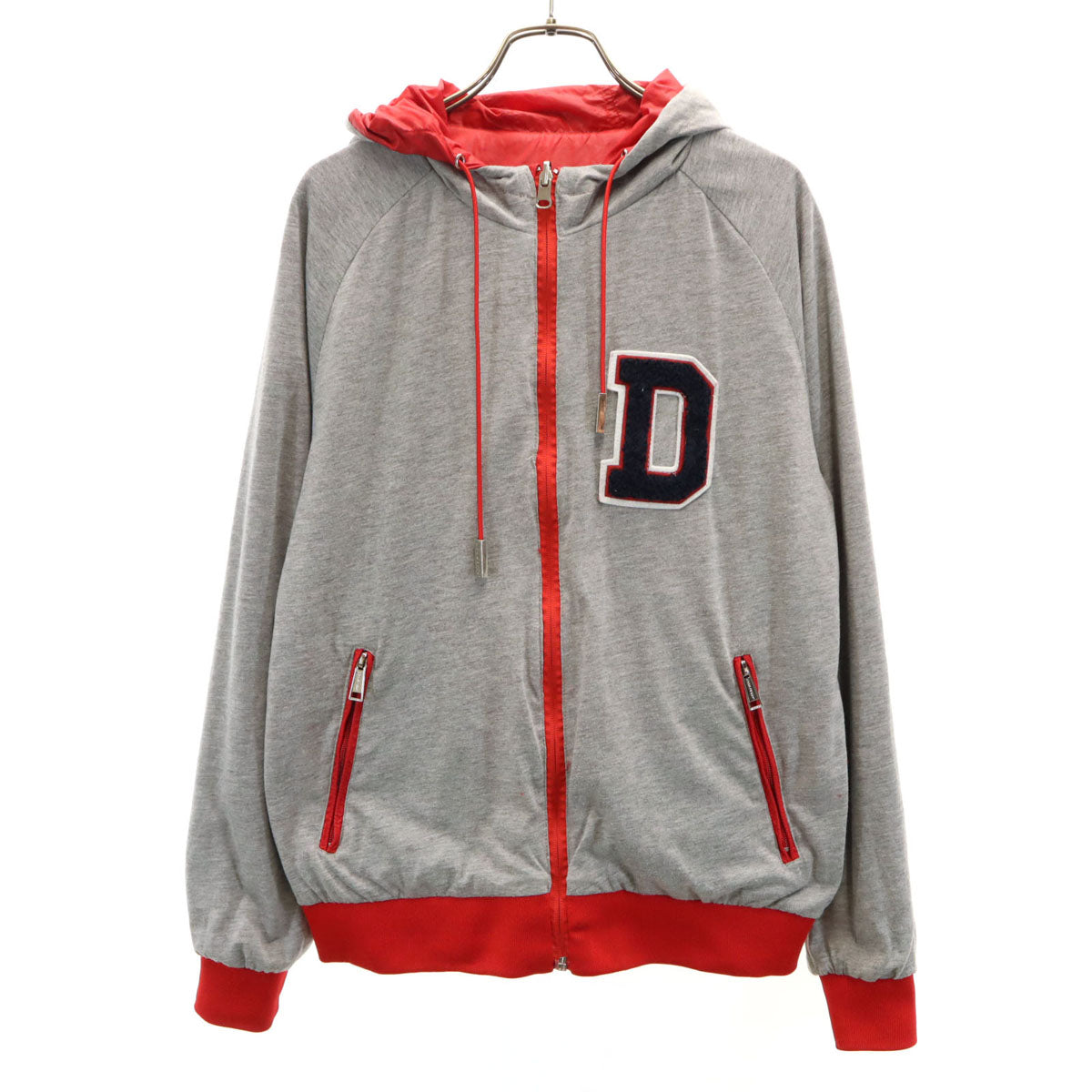 古着 DSQUARED2 ディースクエアード2 長袖 リバーシブル ナイロン フードジャケット 50 レッド メンズ DSQUARED2 ディースクエアード2 長袖 リバーシブル ナイロン フード