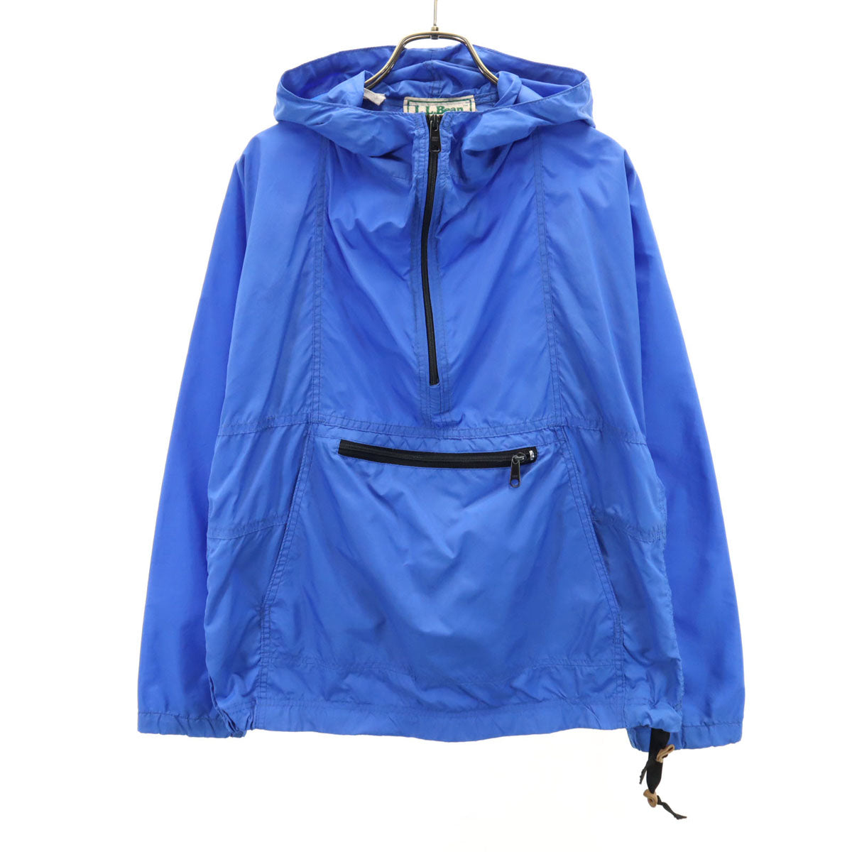 L.L.Bean エルエルビーン 80s USA製 ヴィンテージ 長袖 ハーフ ジップパーカー L ブルー アウトドア メンズ