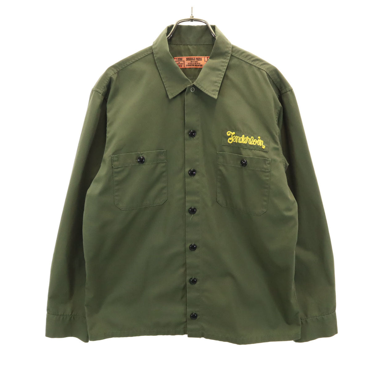 TENDERLOIN テンダーロイン 日本製 長袖 ワークシャツ S カーキ メンズ