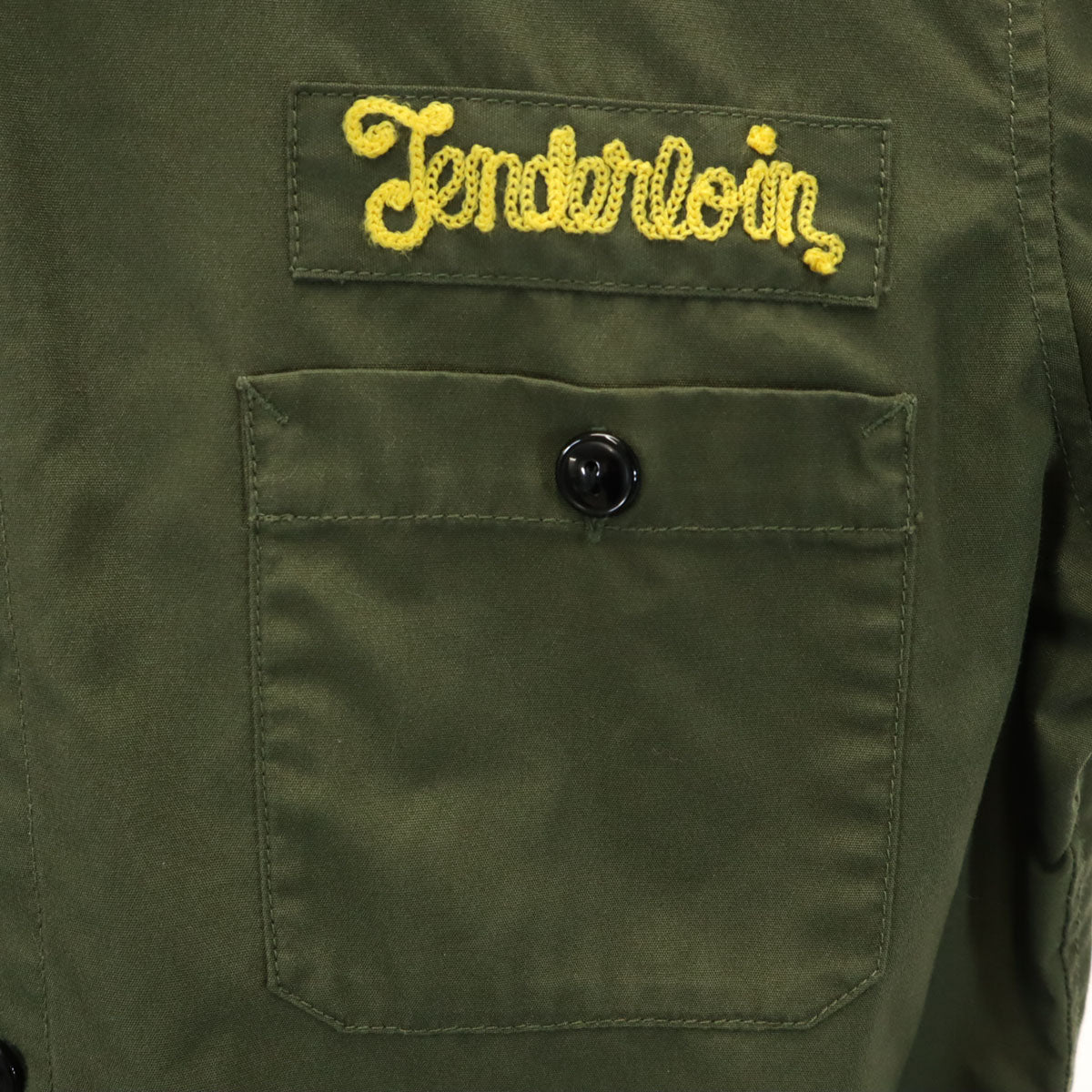 TENDERLOIN テンダーロイン 日本製 長袖 ワークシャツ S カーキ メンズ