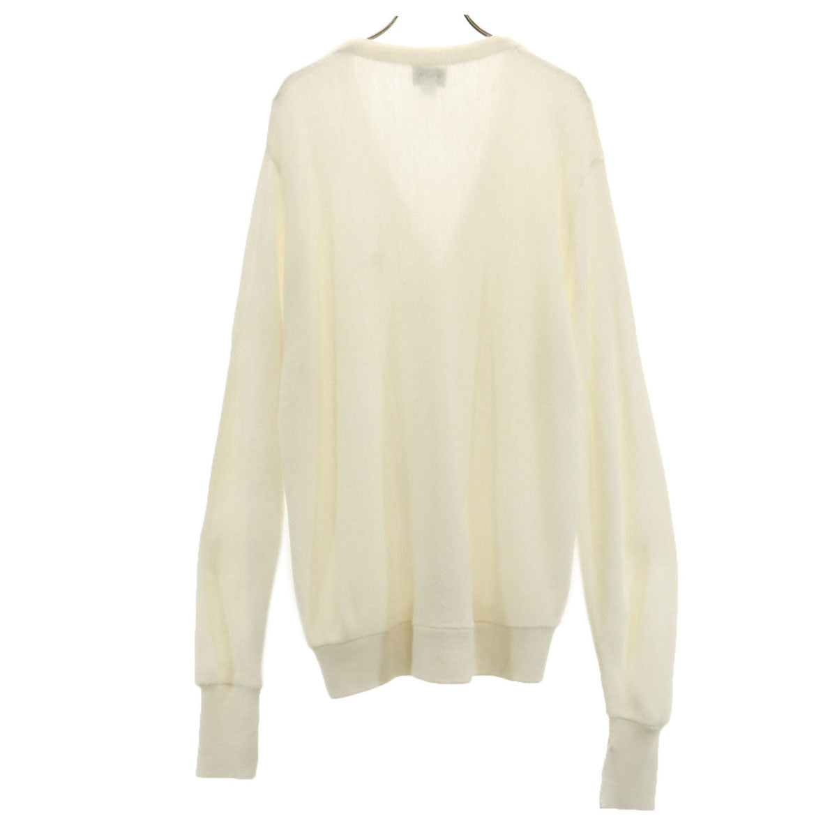 IZOD LACOSTE アイゾットラコステ 90s USA製 アクリル オールド 長袖 Vネック ニットカーディガン L 白 メンズ